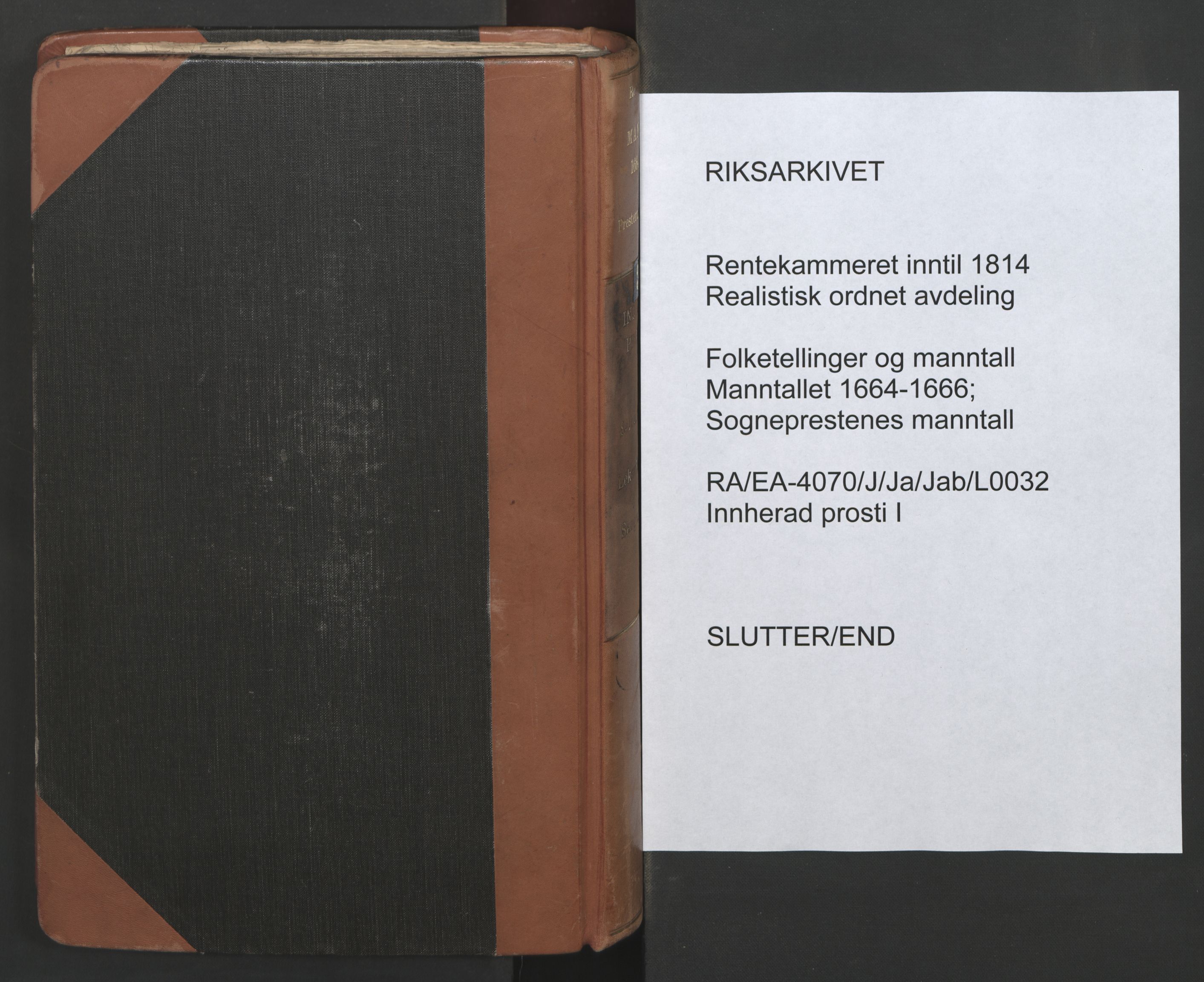 RA, Sogneprestenes manntall 1664-1666, nr. 32: Innherad prosti, 1664-1666