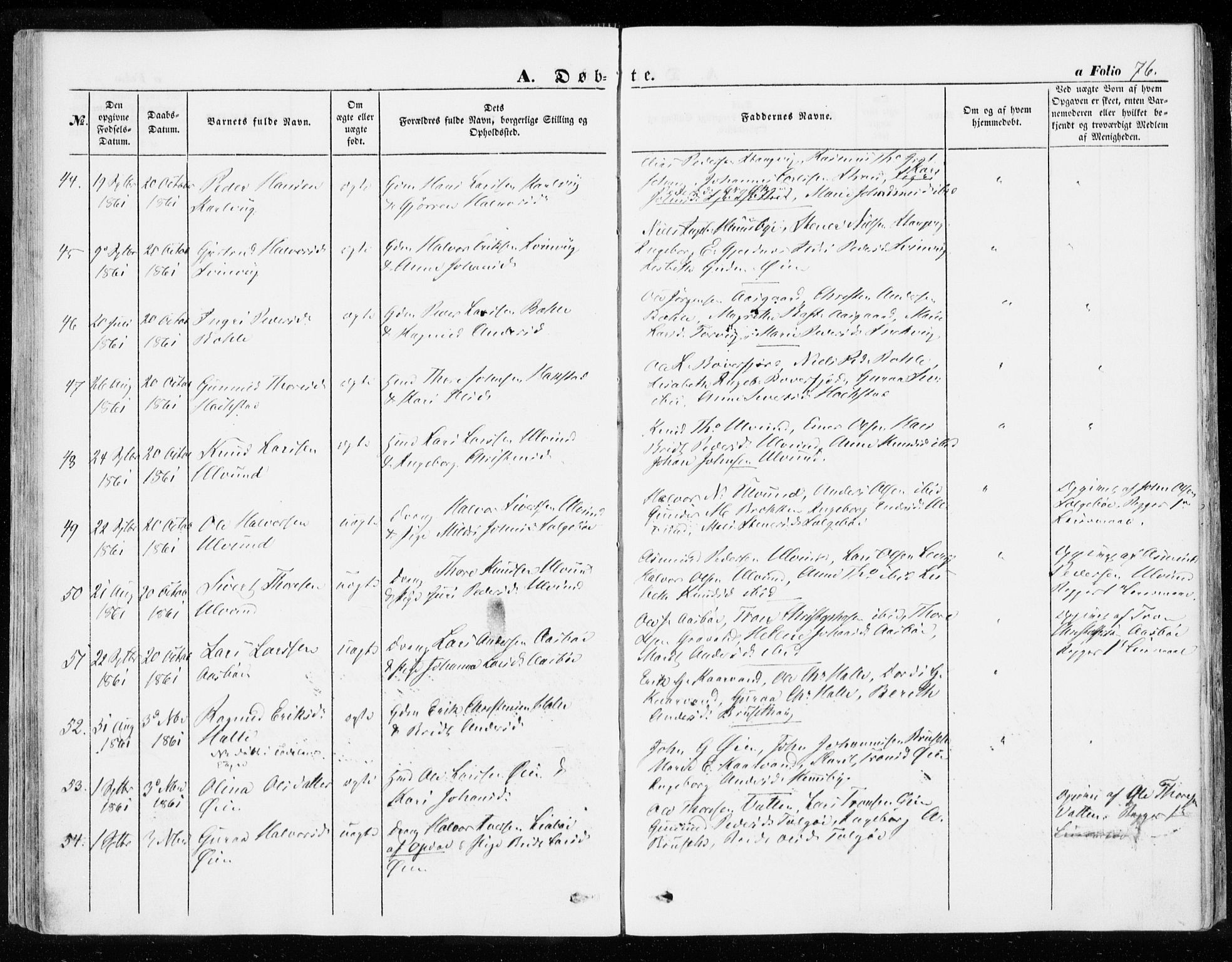 Ministerialprotokoller, klokkerbøker og fødselsregistre - Møre og Romsdal, AV/SAT-A-1454/592/L1026: Ministerialbok nr. 592A04, 1849-1867, s. 76