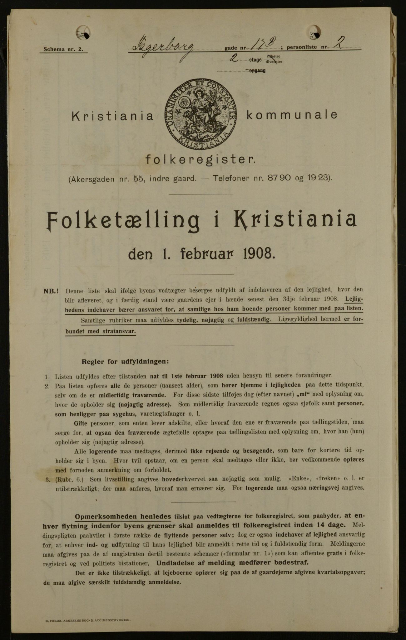 OBA, Kommunal folketelling 1.2.1908 for Kristiania kjøpstad, 1908, s. 20910