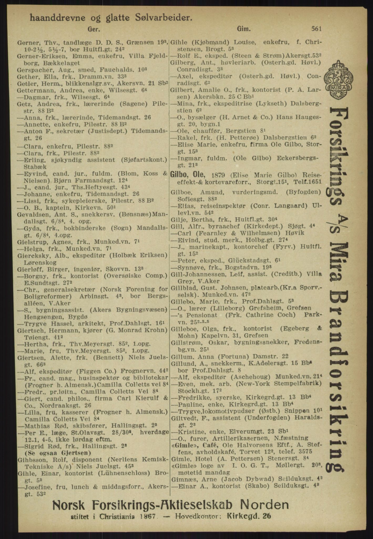 Kristiania/Oslo adressebok, PUBL/-, 1918, s. 586