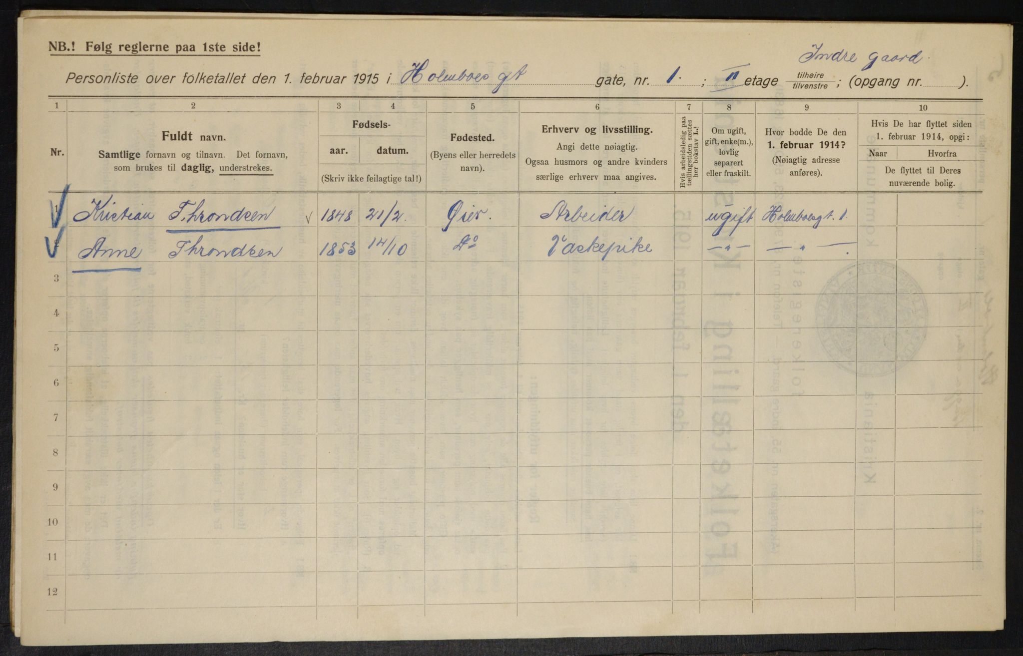 OBA, Kommunal folketelling 1.2.1915 for Kristiania, 1915, s. 40362