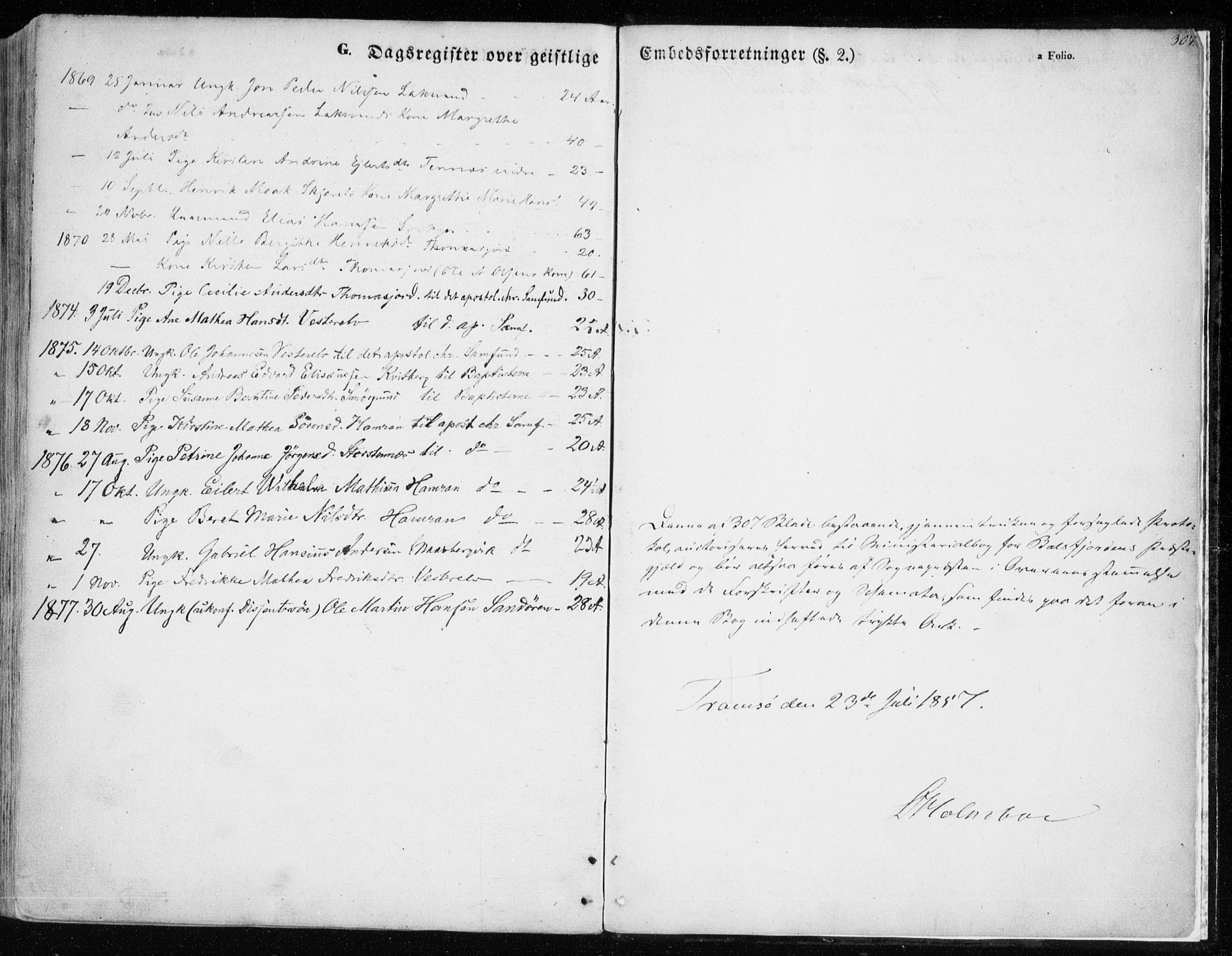 Balsfjord sokneprestembete, AV/SATØ-S-1303/G/Ga/L0003kirke: Ministerialbok nr. 3, 1856-1870, s. 307