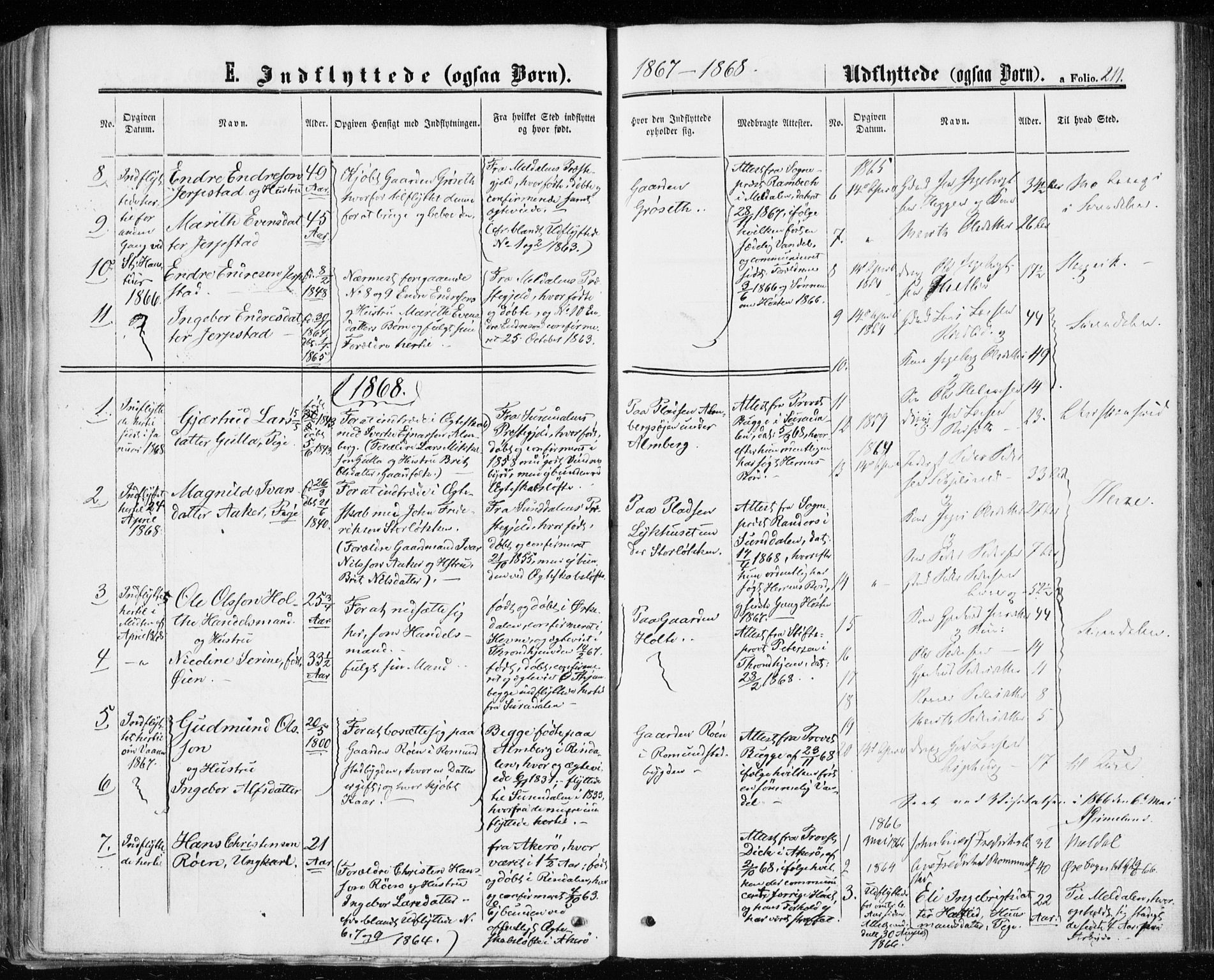 Ministerialprotokoller, klokkerbøker og fødselsregistre - Møre og Romsdal, AV/SAT-A-1454/598/L1067: Ministerialbok nr. 598A01, 1858-1871, s. 211