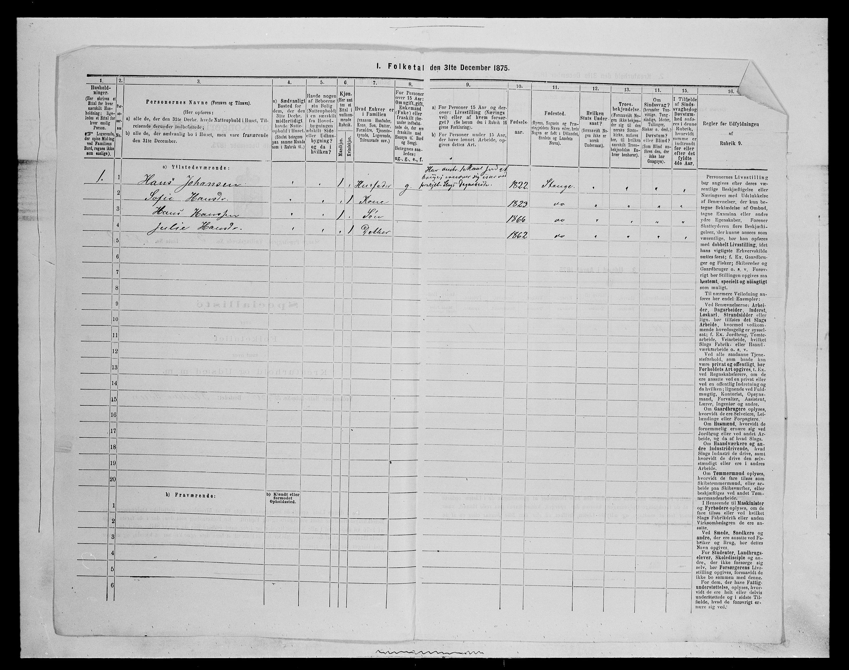 SAH, Folketelling 1875 for 0417P Stange prestegjeld, 1875, s. 430