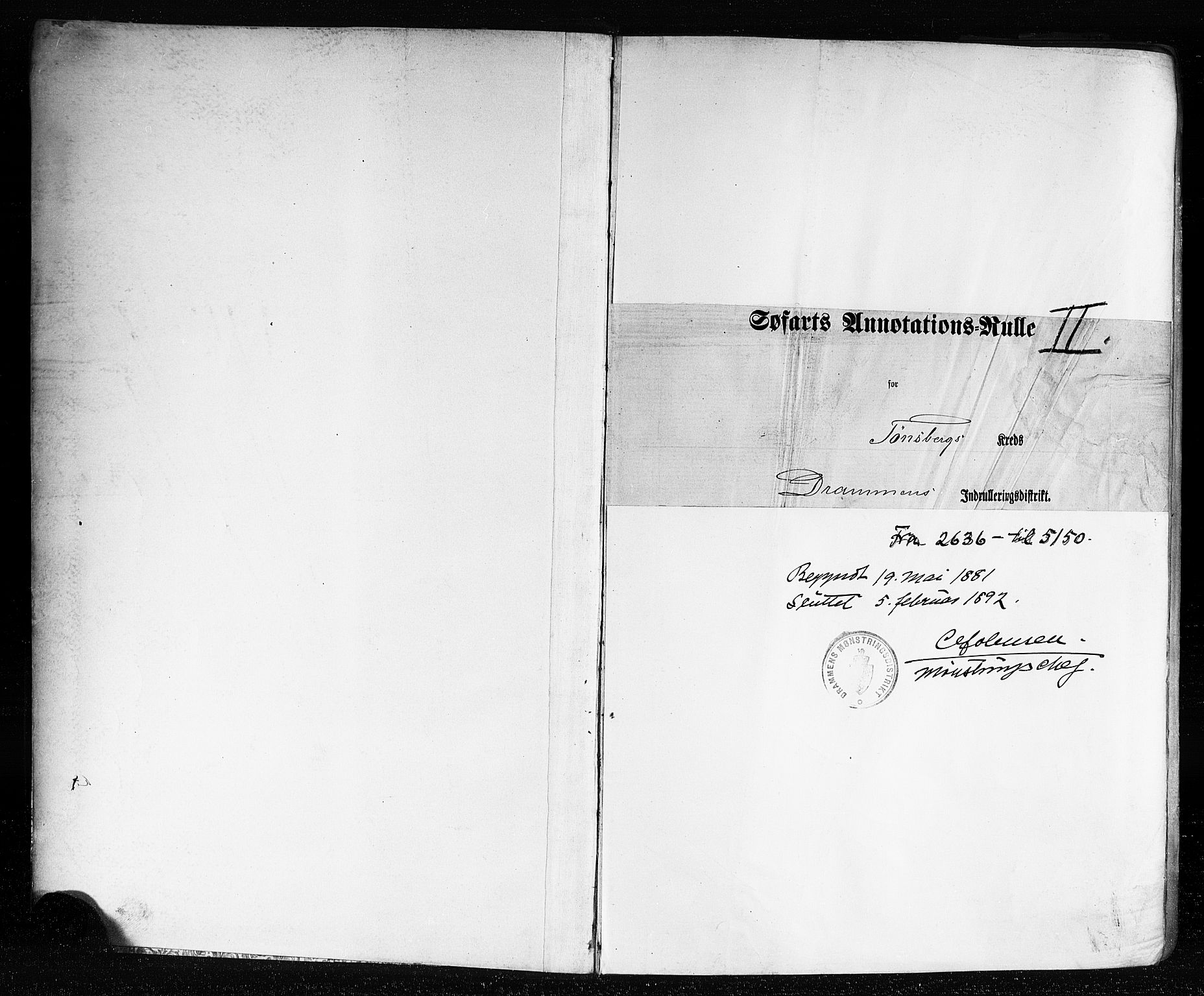 Tønsberg innrulleringskontor, SAKO/A-786/F/Fb/L0007: Annotasjonsrulle Patent nr. 2636-5150, 1881-1892, s. 2