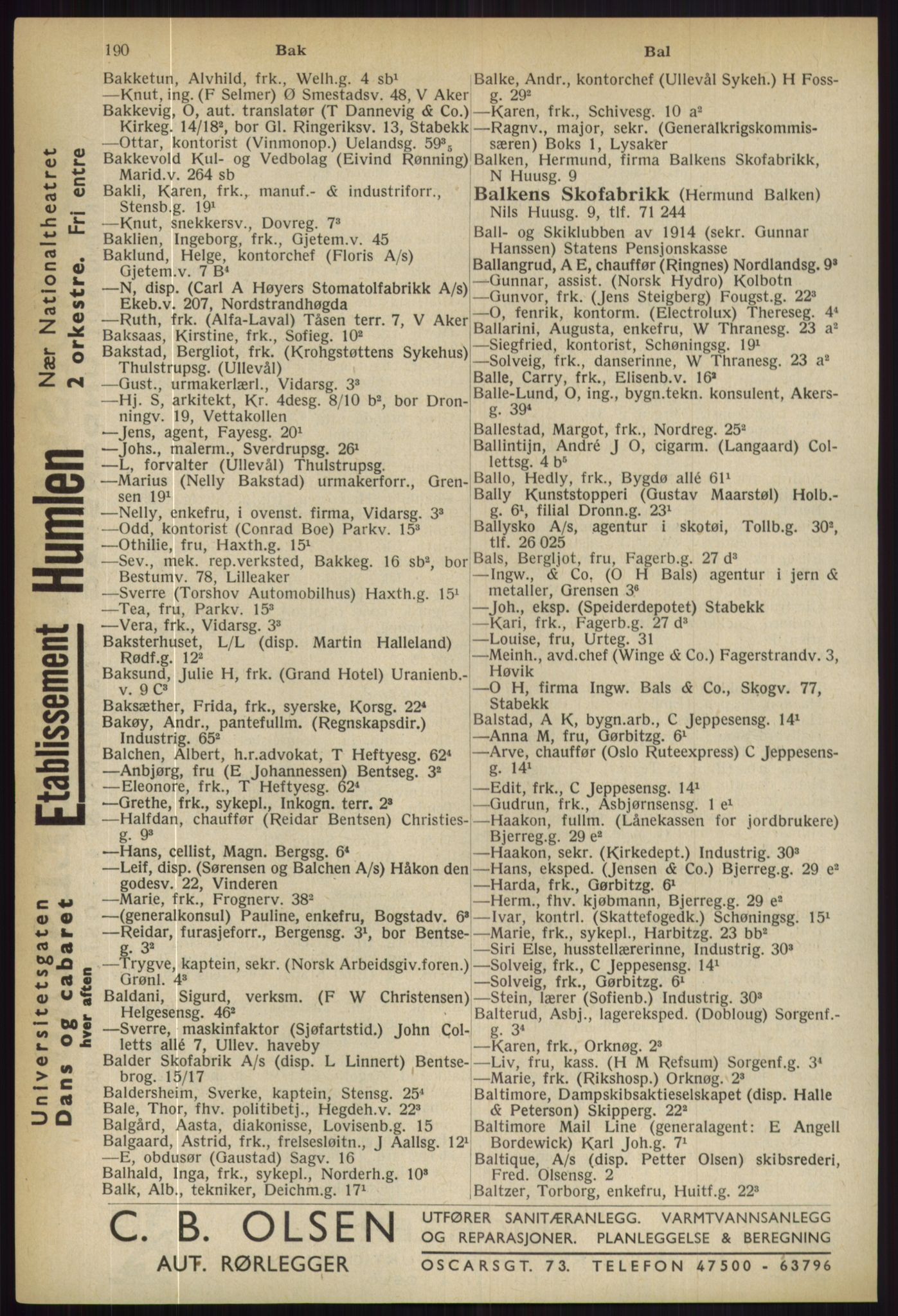 Kristiania/Oslo adressebok, PUBL/-, 1936, s. 190