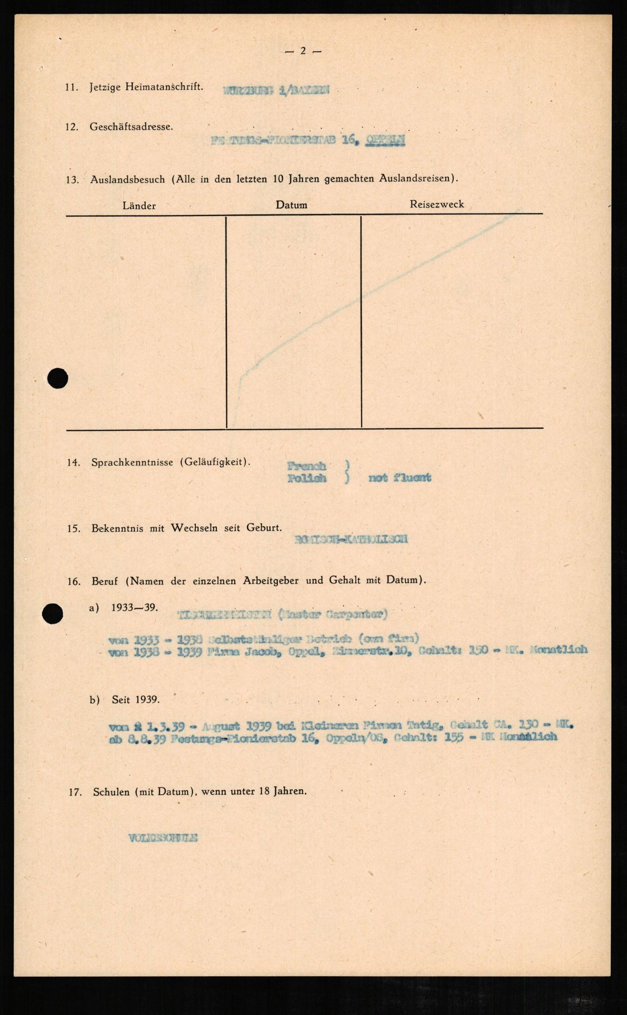 Forsvaret, Forsvarets overkommando II, AV/RA-RAFA-3915/D/Db/L0006: CI Questionaires. Tyske okkupasjonsstyrker i Norge. Tyskere., 1945-1946, s. 363