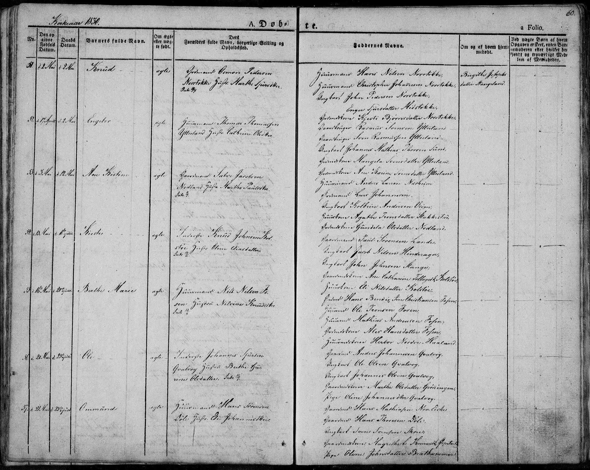 Avaldsnes sokneprestkontor, AV/SAST-A -101851/H/Ha/Haa/L0005: Ministerialbok nr. A 5.1, 1825-1841, s. 60