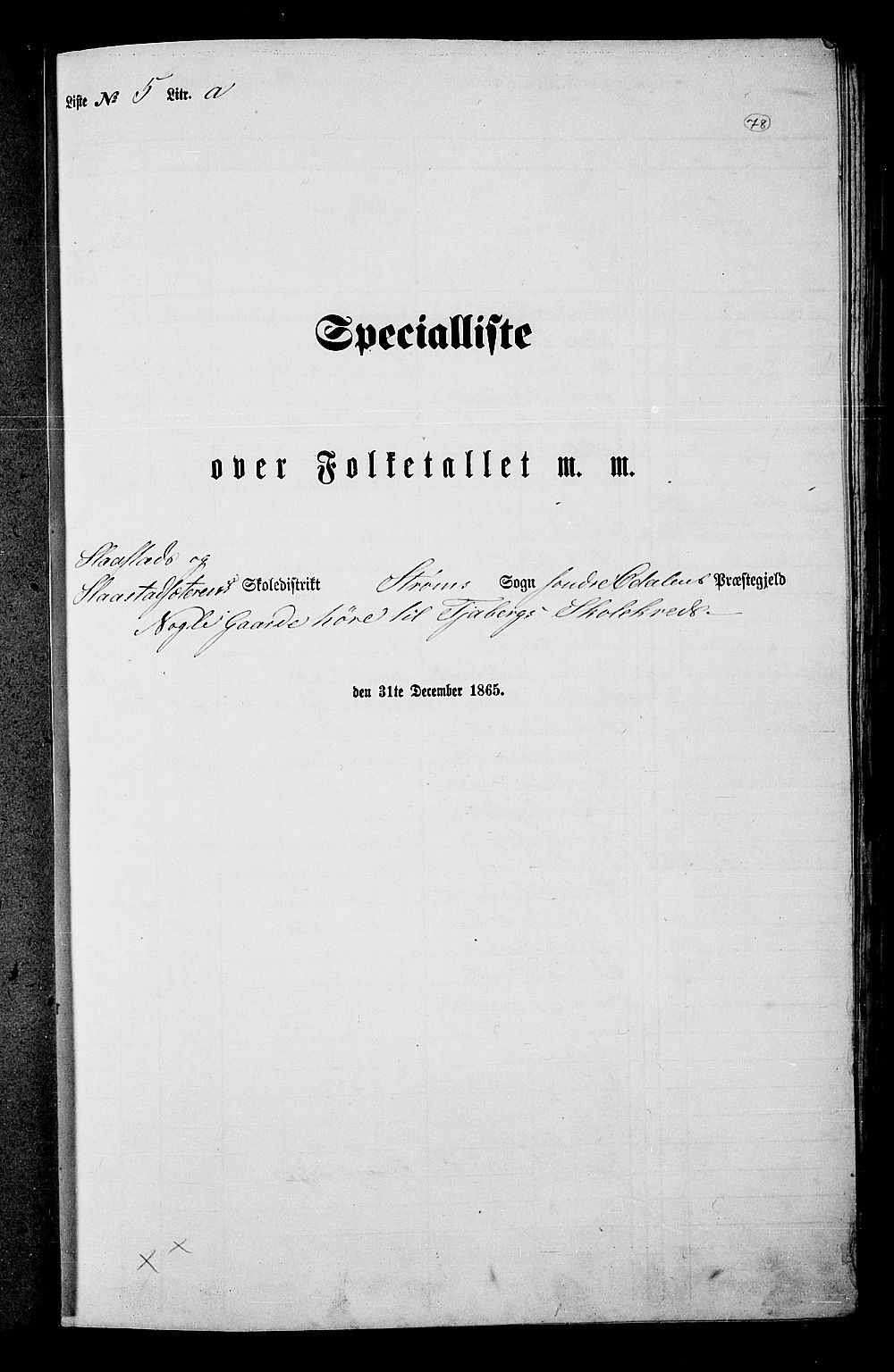 RA, Folketelling 1865 for 0419P Sør-Odal prestegjeld, 1865, s. 68