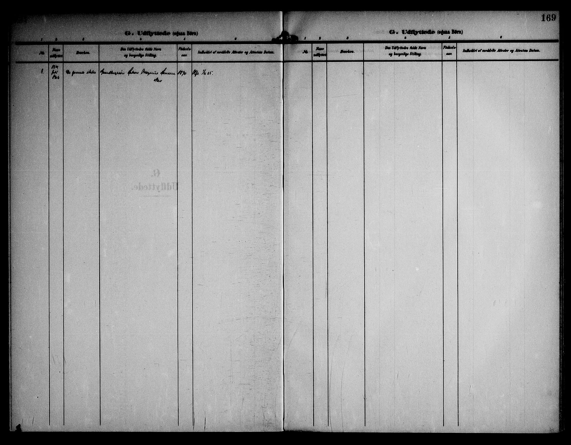 Moss prestekontor Kirkebøker, SAO/A-2003/F/Fc/L0003: Ministerialbok nr. III 3, 1906-1914, s. 169