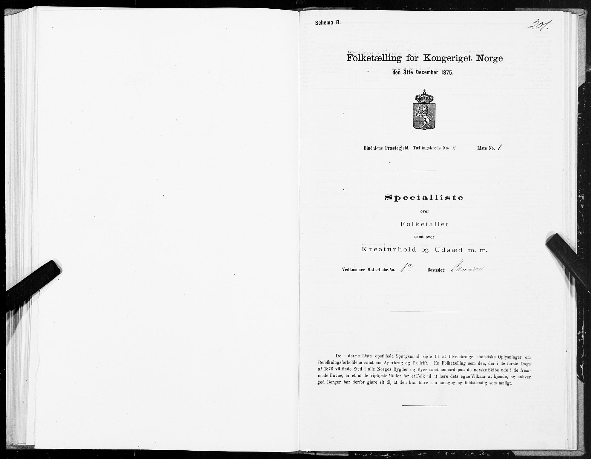 SAT, Folketelling 1875 for 1811P Bindal prestegjeld, 1875, s. 2201