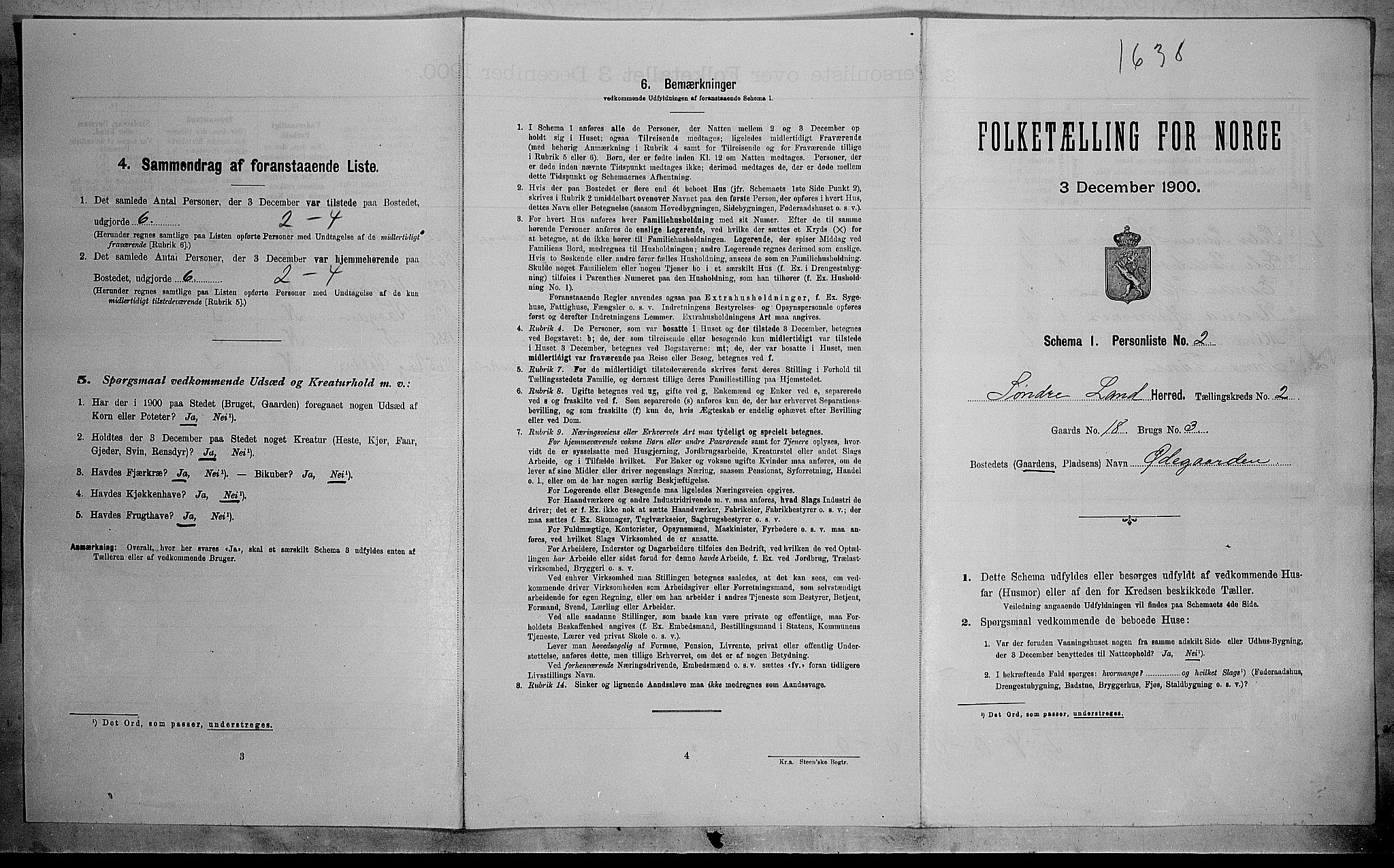 SAH, Folketelling 1900 for 0536 Søndre Land herred, 1900, s. 297