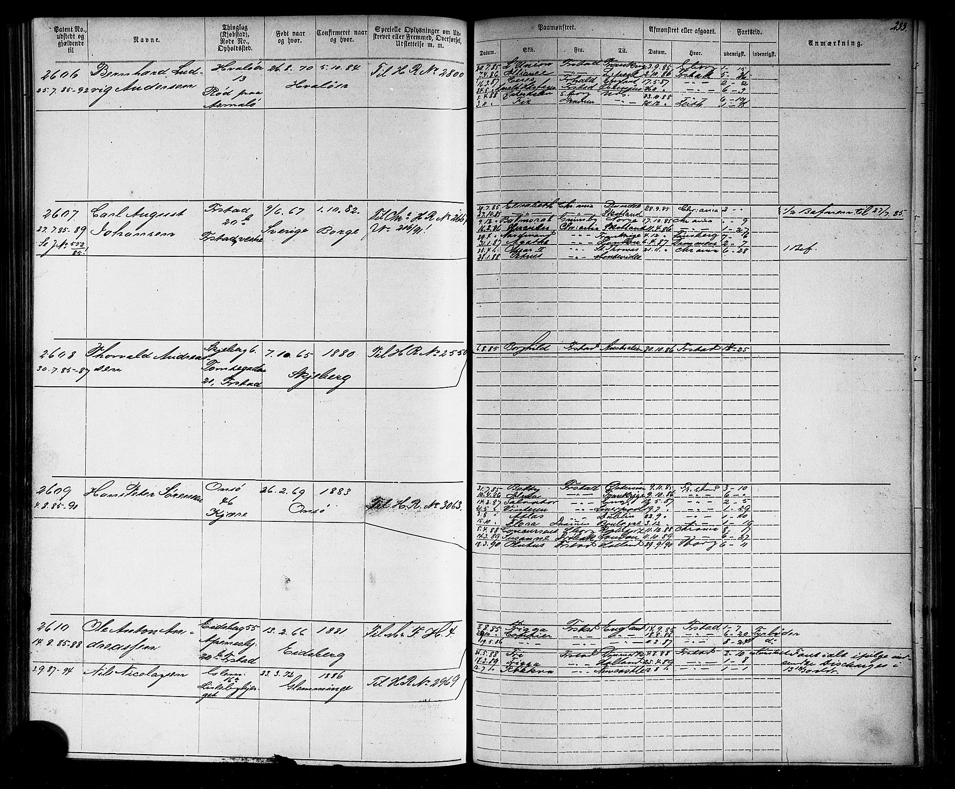 Fredrikstad mønstringskontor, AV/SAO-A-10569b/F/Fc/Fca/L0004: Annotasjonsrulle, 1885-1893, s. 239