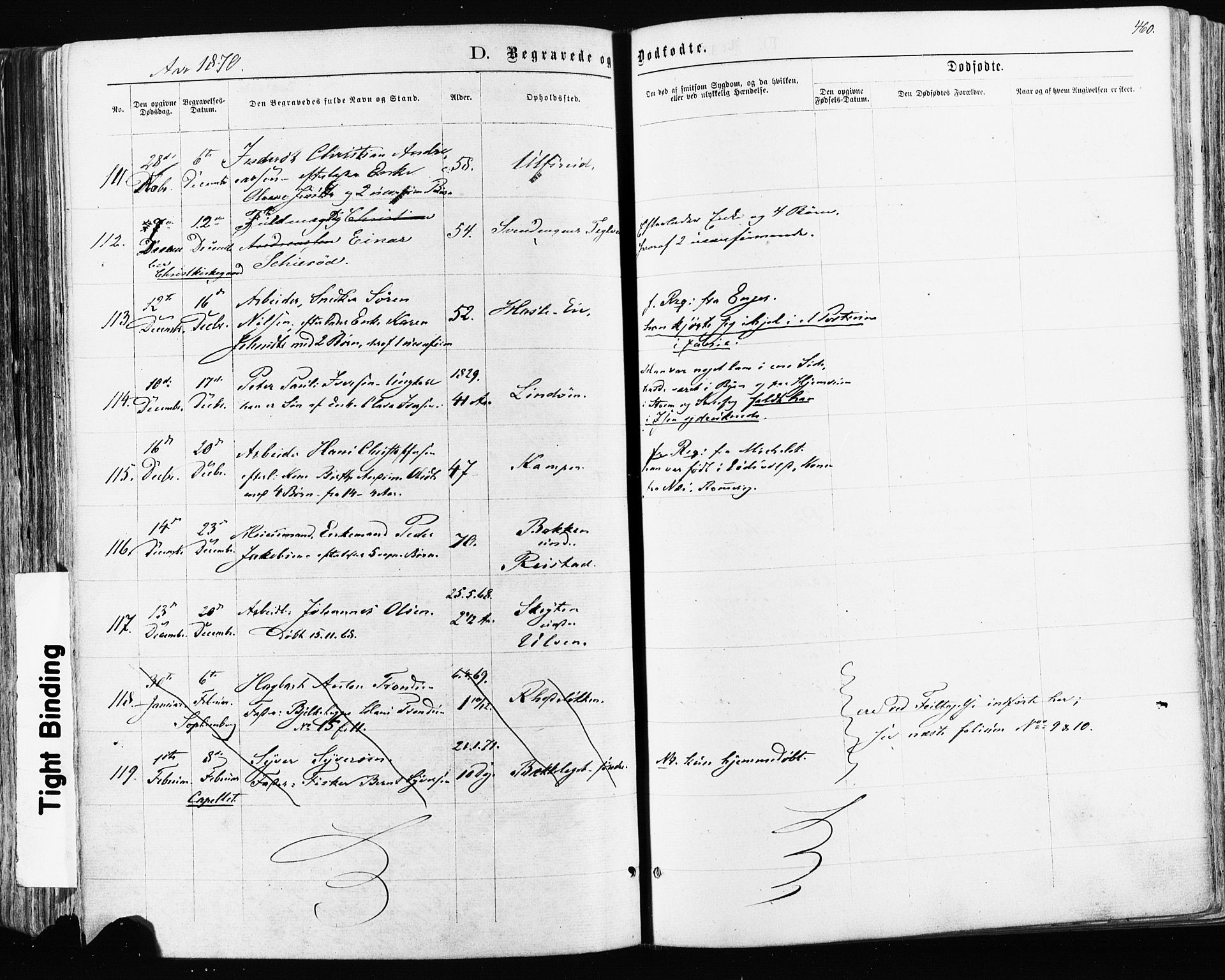 Østre Aker prestekontor Kirkebøker, SAO/A-10840/F/Fa/L0003: Ministerialbok nr. I 3, 1869-1875, s. 460