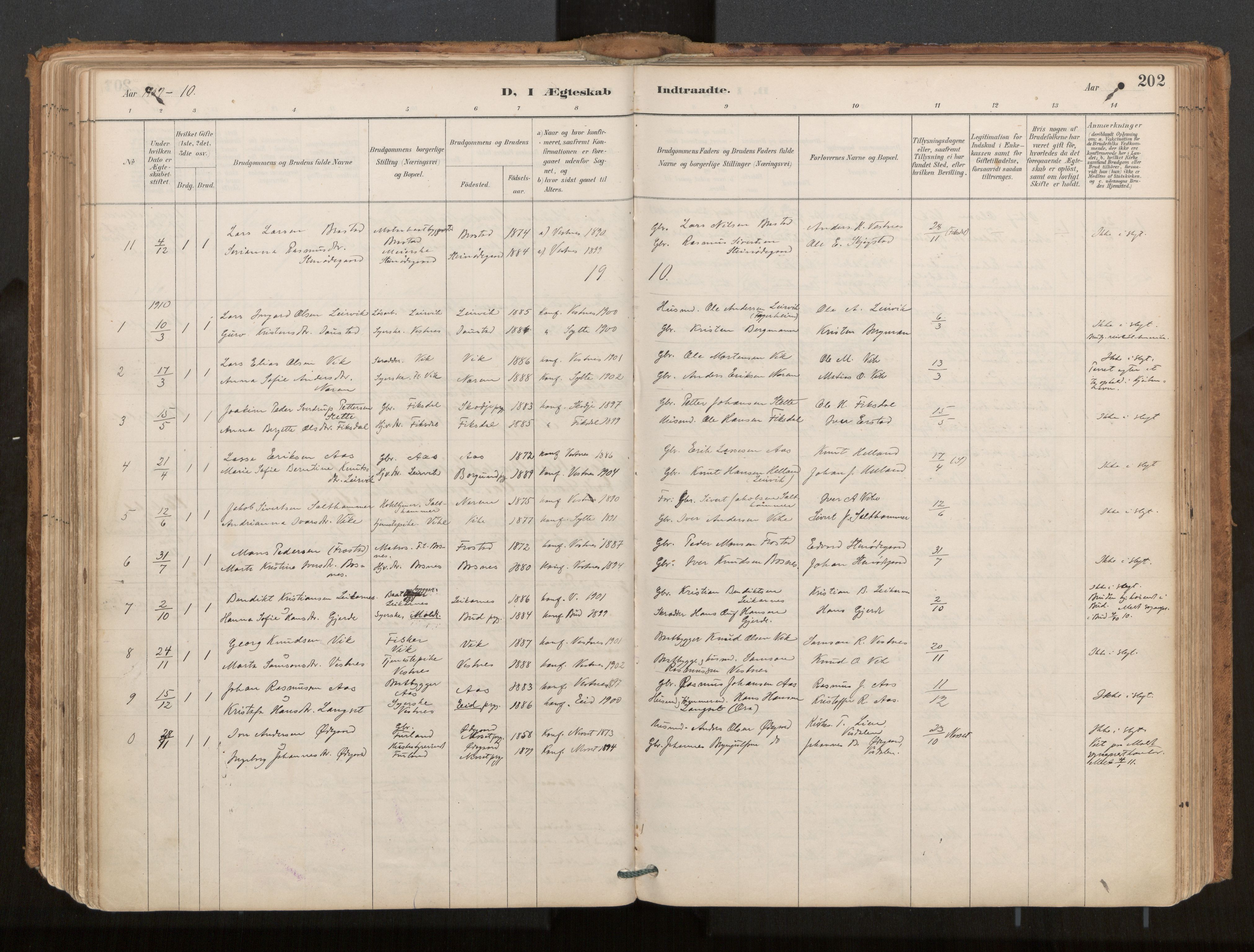 Ministerialprotokoller, klokkerbøker og fødselsregistre - Møre og Romsdal, AV/SAT-A-1454/539/L0531: Ministerialbok nr. 539A04, 1887-1913, s. 202