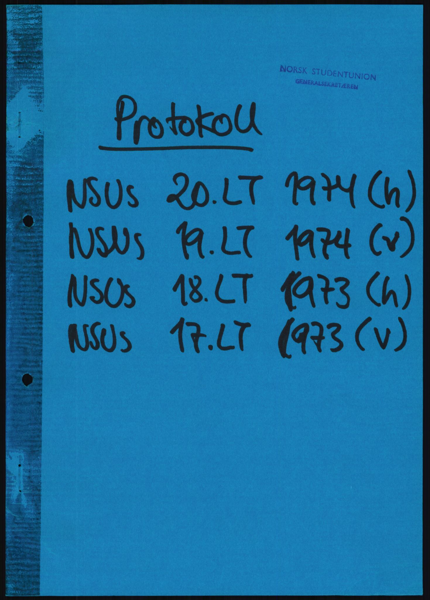 Norsk Studentunion, AV/RA-PA-0794/Fg/L0067: Landstinget, 1968-1979