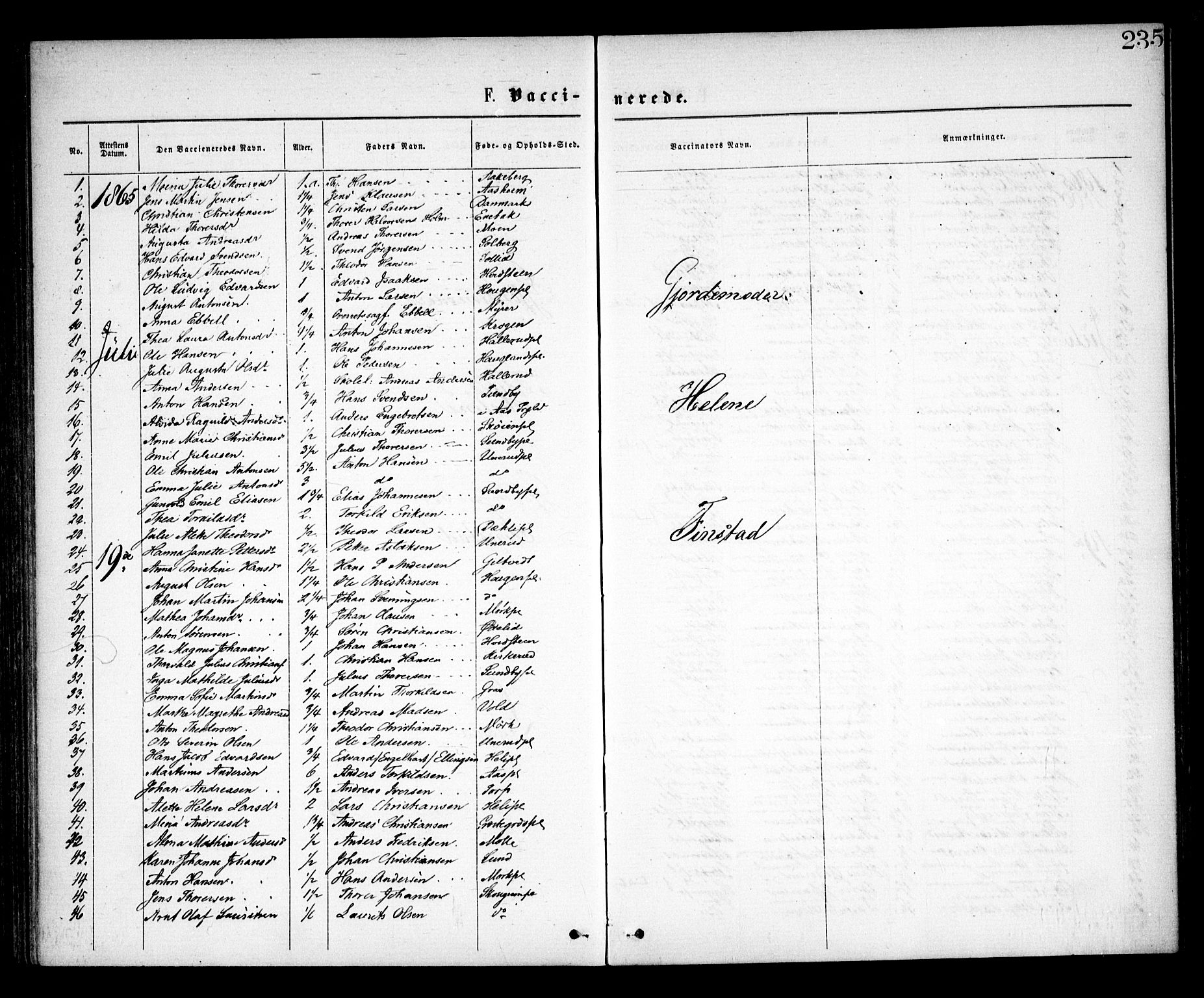 Spydeberg prestekontor Kirkebøker, SAO/A-10924/F/Fa/L0006: Ministerialbok nr. I 6, 1863-1874, s. 235