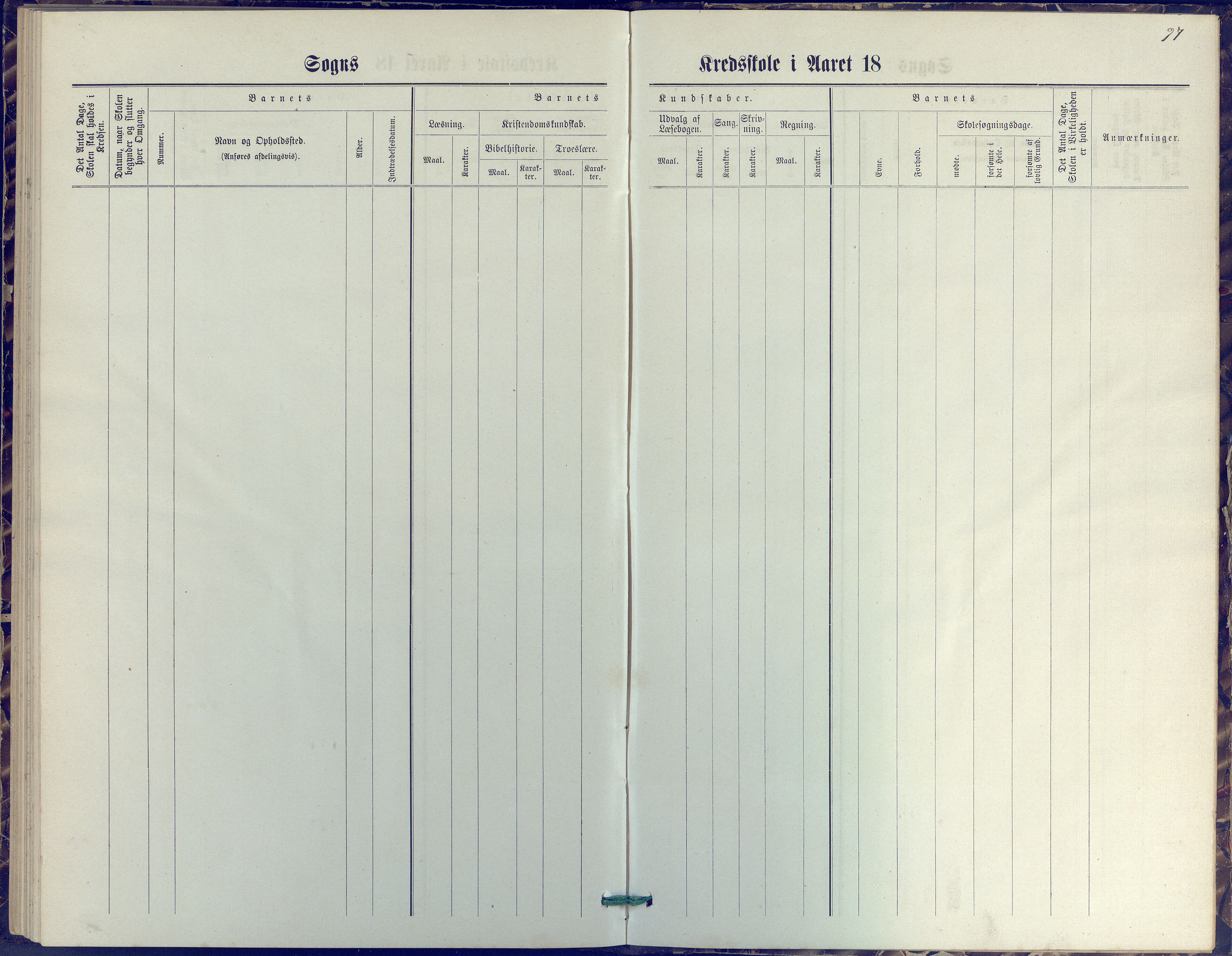 Øyestad kommune frem til 1979, AAKS/KA0920-PK/06/06J/L0001: Skoleprotokoll, 1872-1892, s. 97