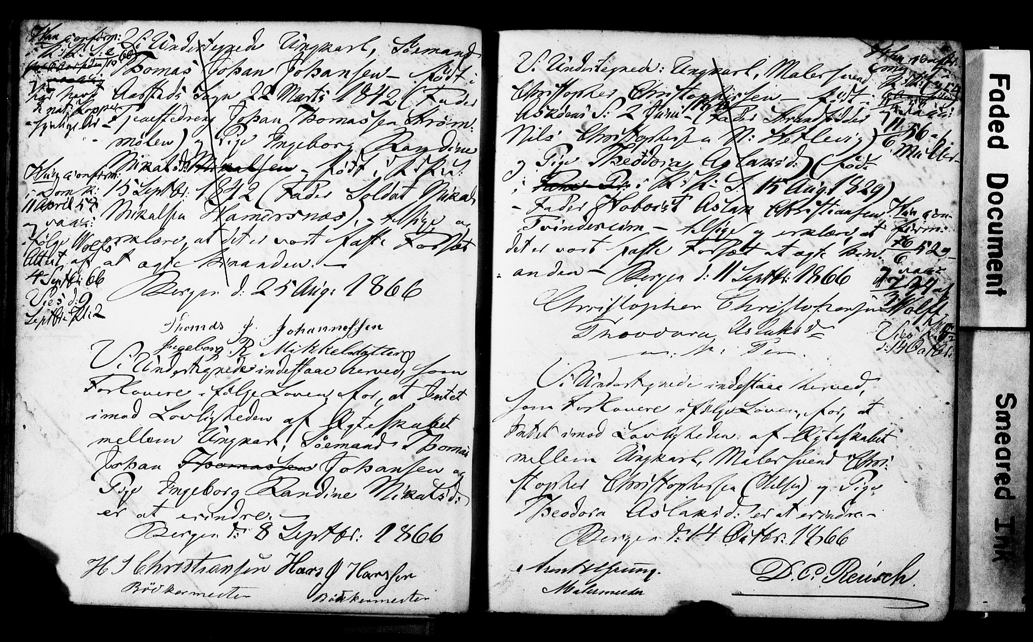 Korskirken sokneprestembete, SAB/A-76101: Forlovererklæringer nr. II.5.3, 1865-1871, s. 39