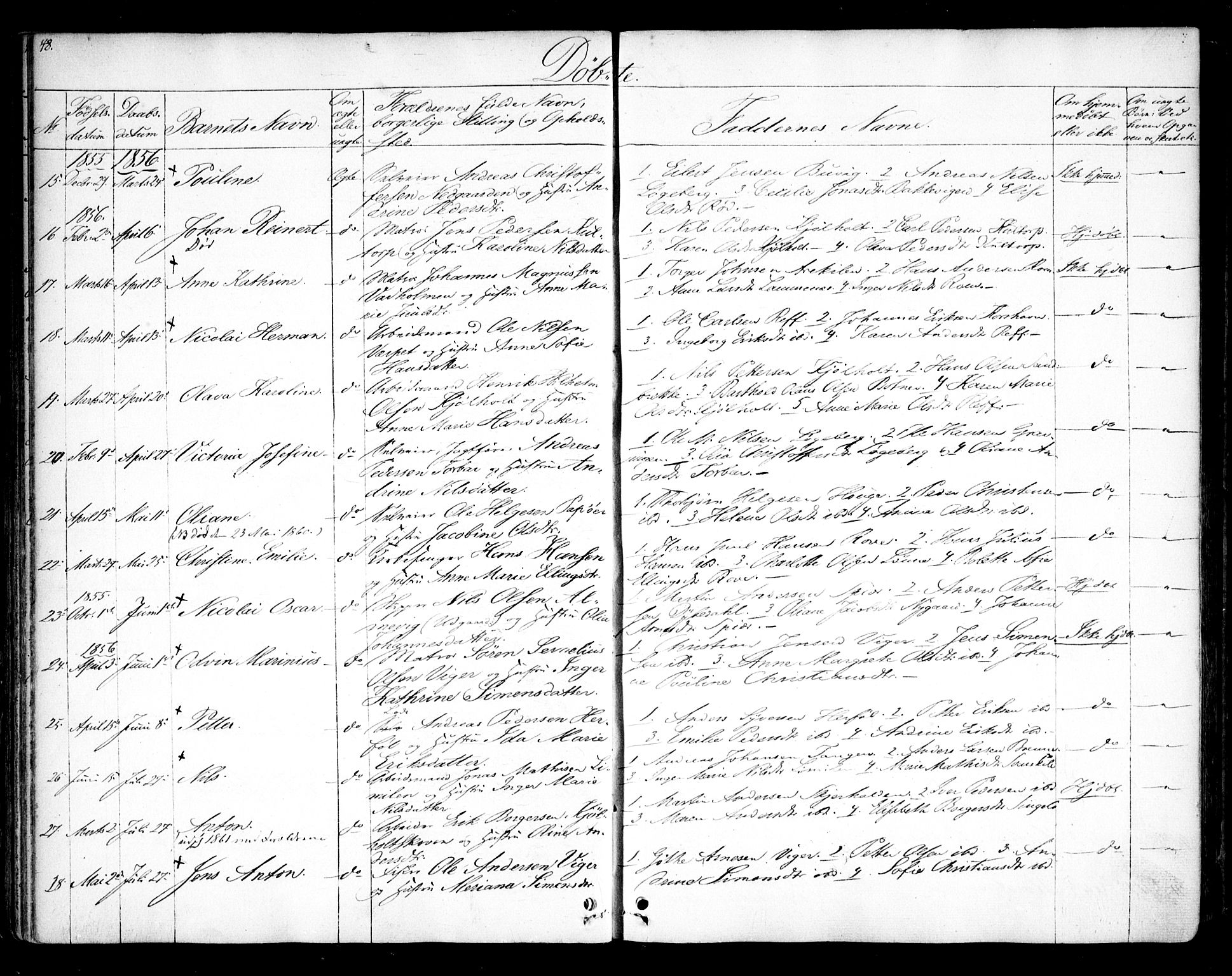 Hvaler prestekontor Kirkebøker, AV/SAO-A-2001/F/Fa/L0006: Ministerialbok nr. I 6, 1846-1863, s. 48