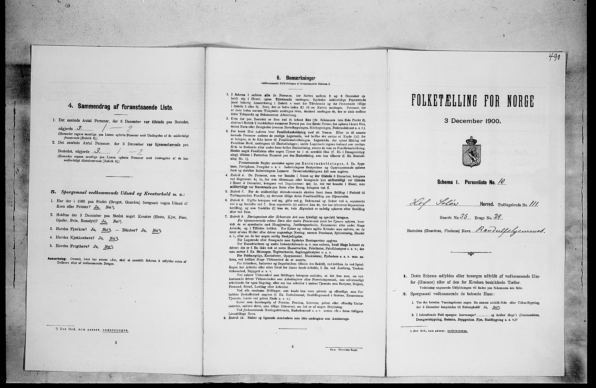 SAH, Folketelling 1900 for 0424 Hof herred, 1900, s. 506