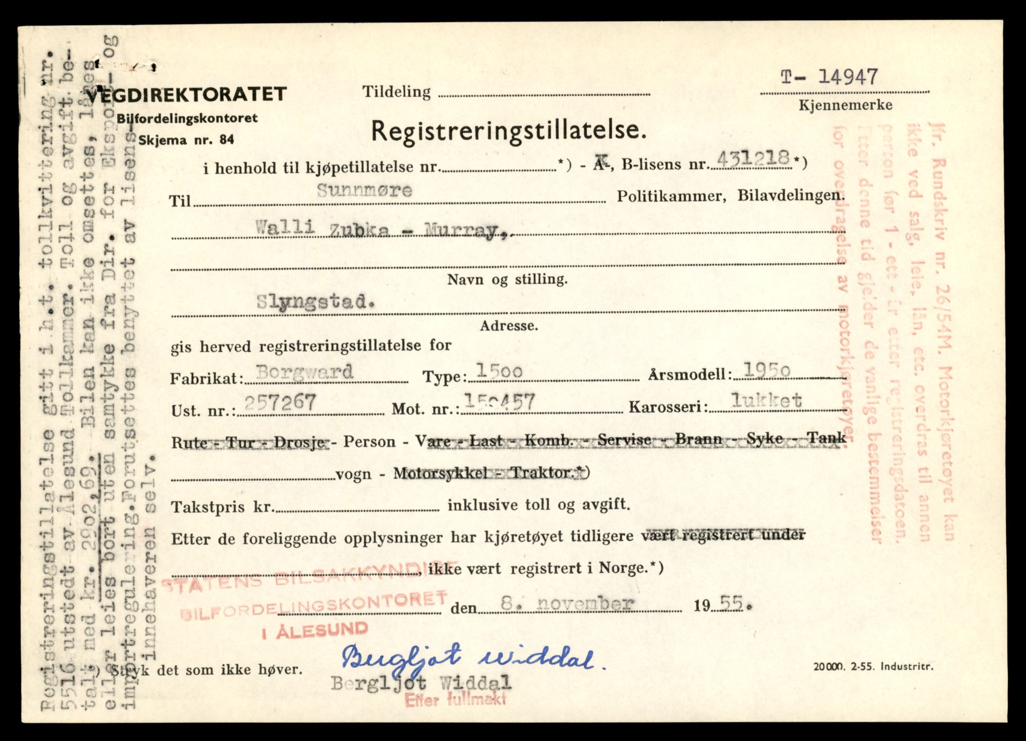 Møre og Romsdal vegkontor - Ålesund trafikkstasjon, AV/SAT-A-4099/F/Fe/L0049: Registreringskort for kjøretøy T 14864 - T 18613, 1927-1998, s. 1935