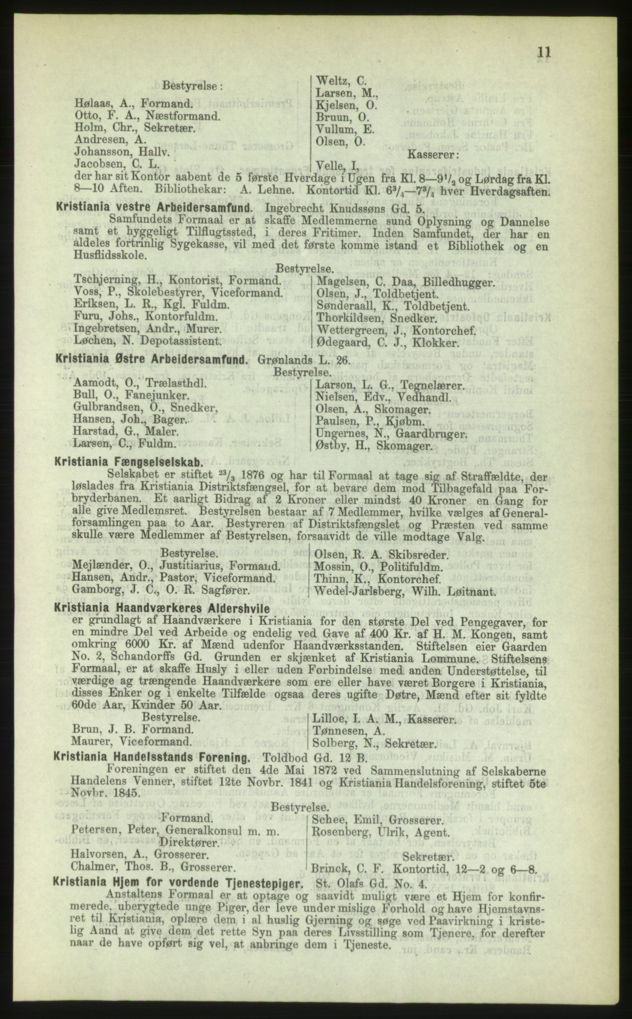 Kristiania/Oslo adressebok, PUBL/-, 1883, s. 11
