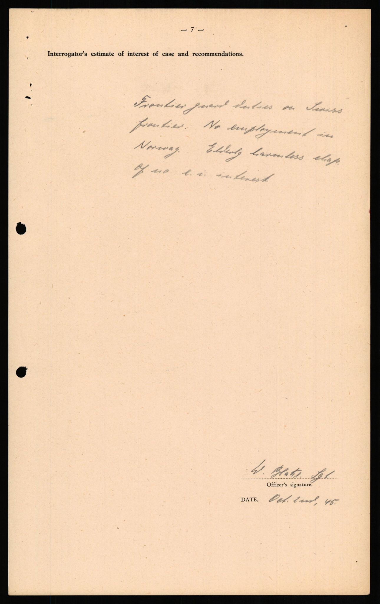 Forsvaret, Forsvarets overkommando II, AV/RA-RAFA-3915/D/Db/L0016: CI Questionaires. Tyske okkupasjonsstyrker i Norge. Tyskere., 1945-1946, s. 295