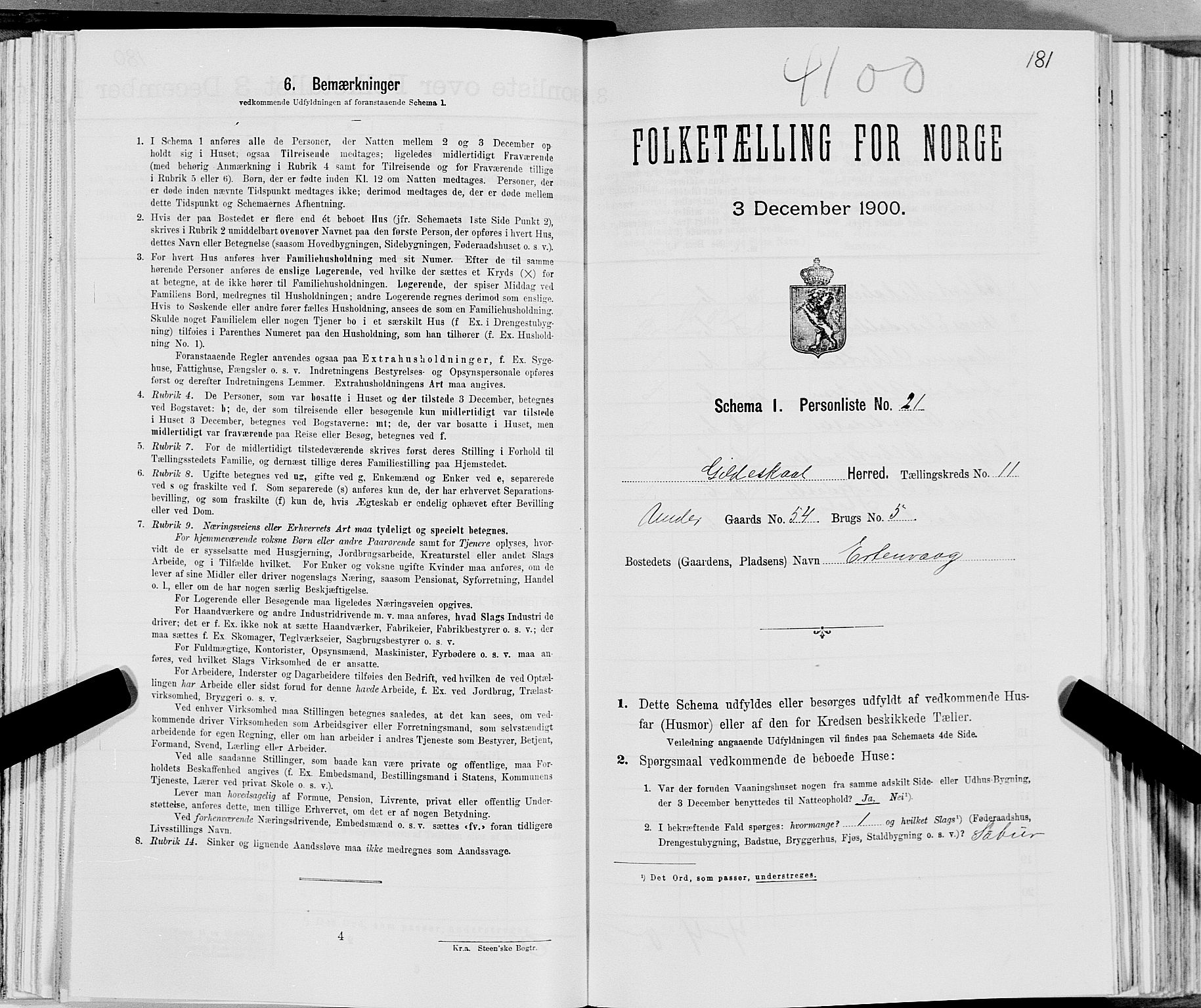 SAT, Folketelling 1900 for 1838 Gildeskål herred, 1900, s. 1164