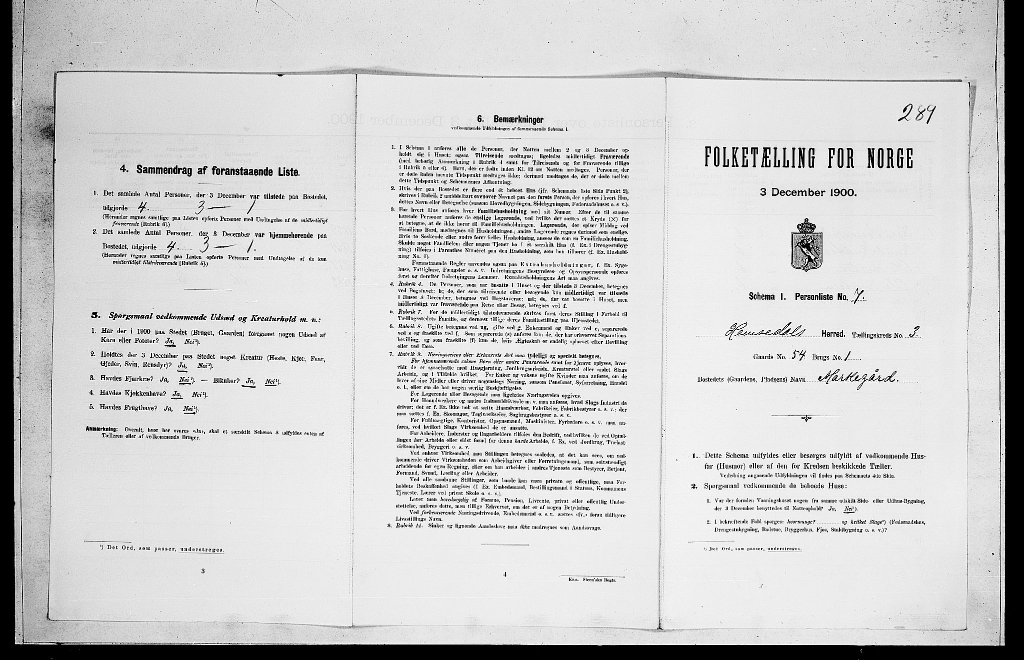 RA, Folketelling 1900 for 0618 Hemsedal herred, 1900, s. 134