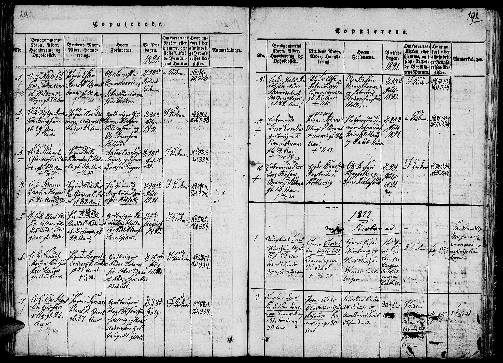 Ministerialprotokoller, klokkerbøker og fødselsregistre - Møre og Romsdal, AV/SAT-A-1454/503/L0033: Ministerialbok nr. 503A01, 1816-1841, s. 191