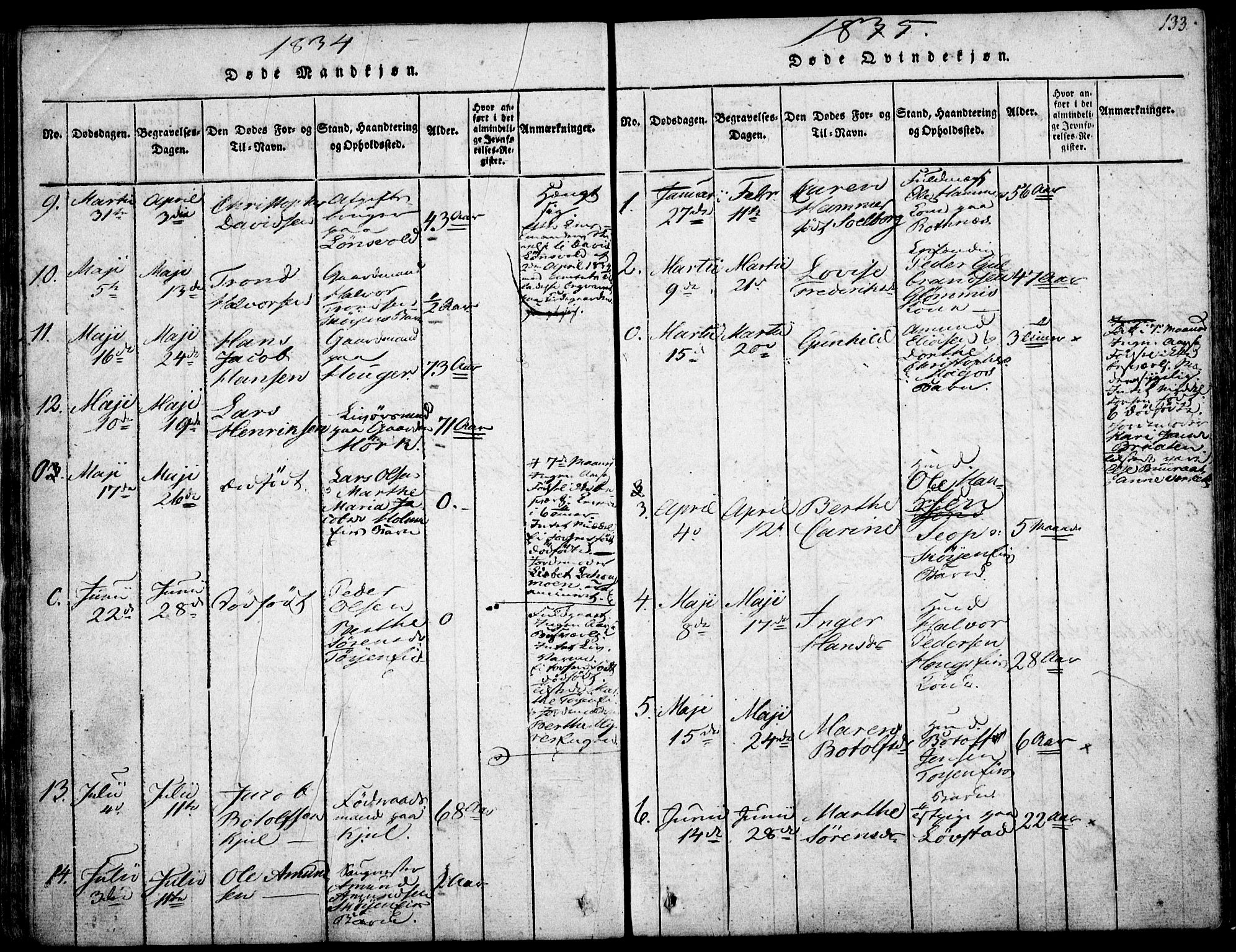 Nittedal prestekontor Kirkebøker, SAO/A-10365a/F/Fa/L0003: Ministerialbok nr. I 3, 1814-1836, s. 133