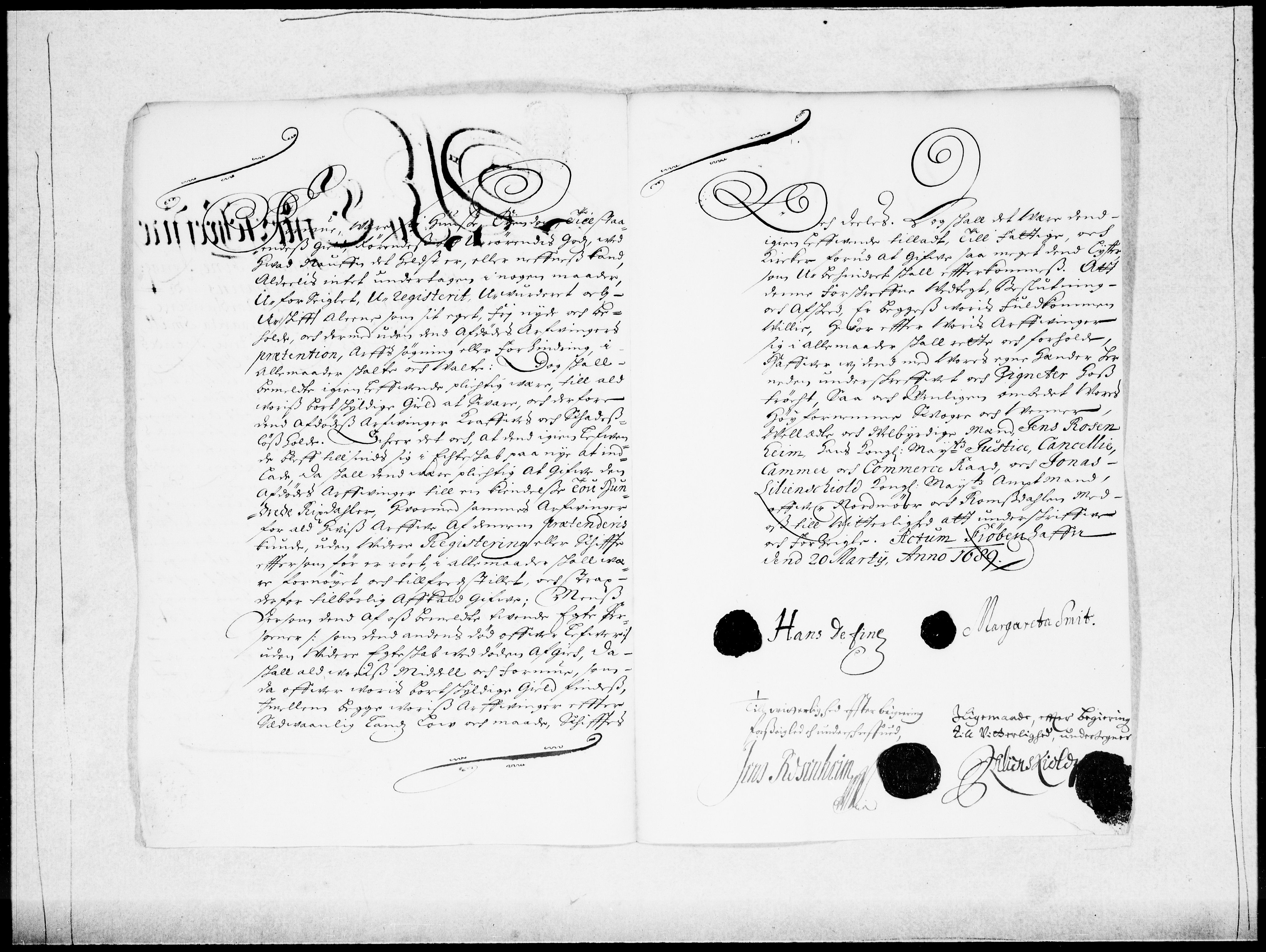 Danske Kanselli 1572-1799, AV/RA-EA-3023/F/Fc/Fcc/Fcca/L0042: Norske innlegg 1572-1799, 1688-1689, s. 485