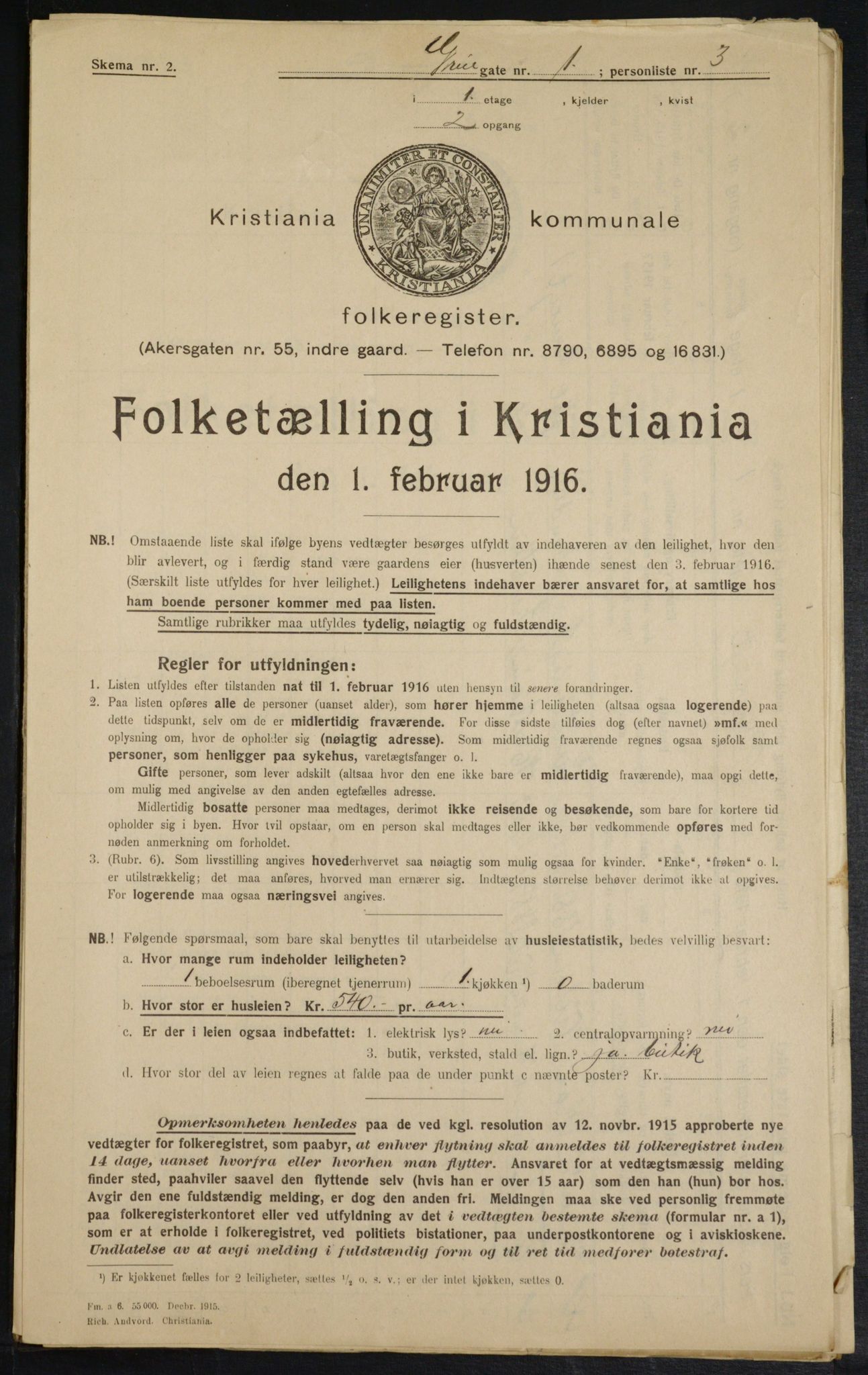 OBA, Kommunal folketelling 1.2.1916 for Kristiania, 1916, s. 30764