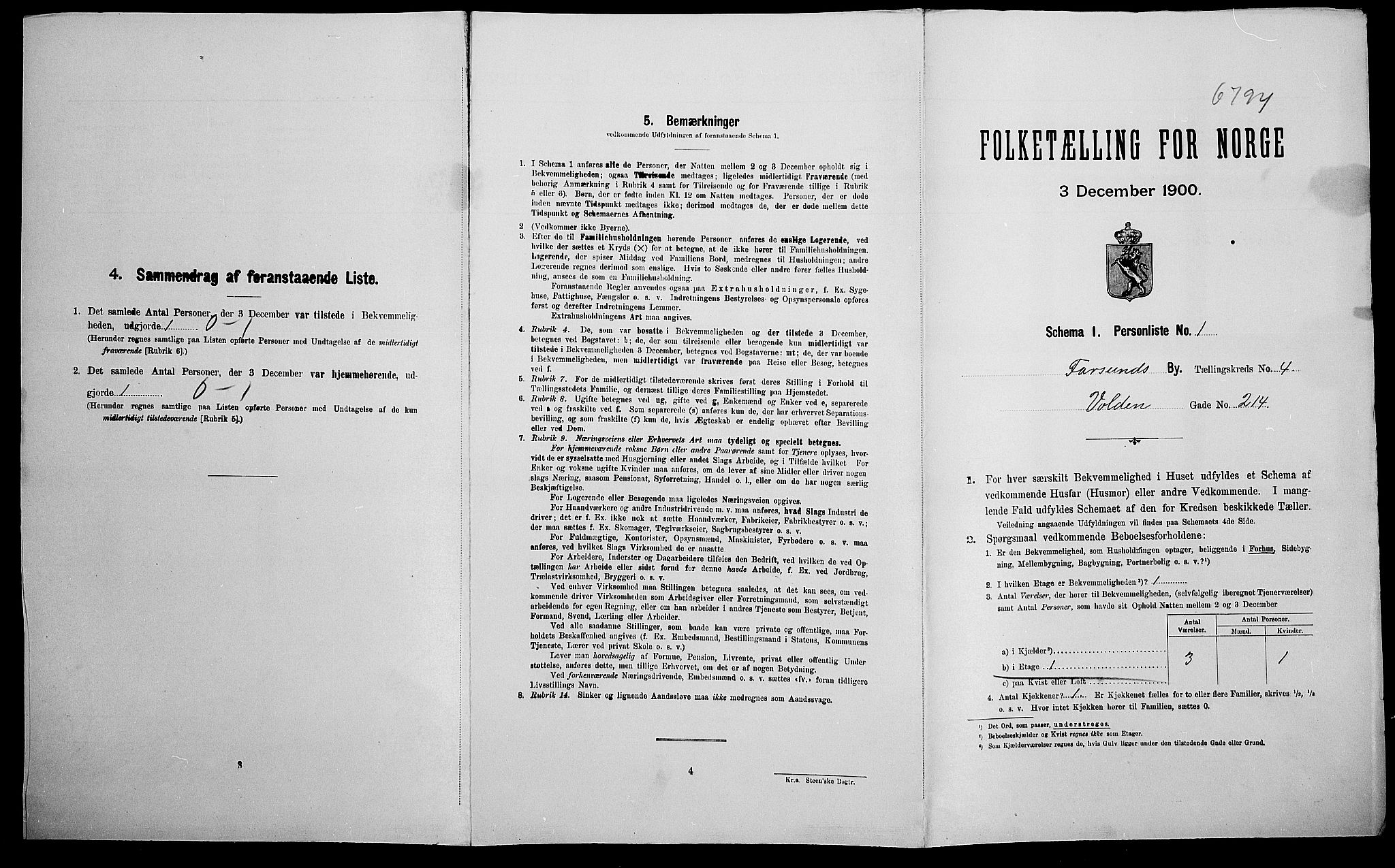 SAK, Folketelling 1900 for 1003 Farsund ladested, 1900, s. 761