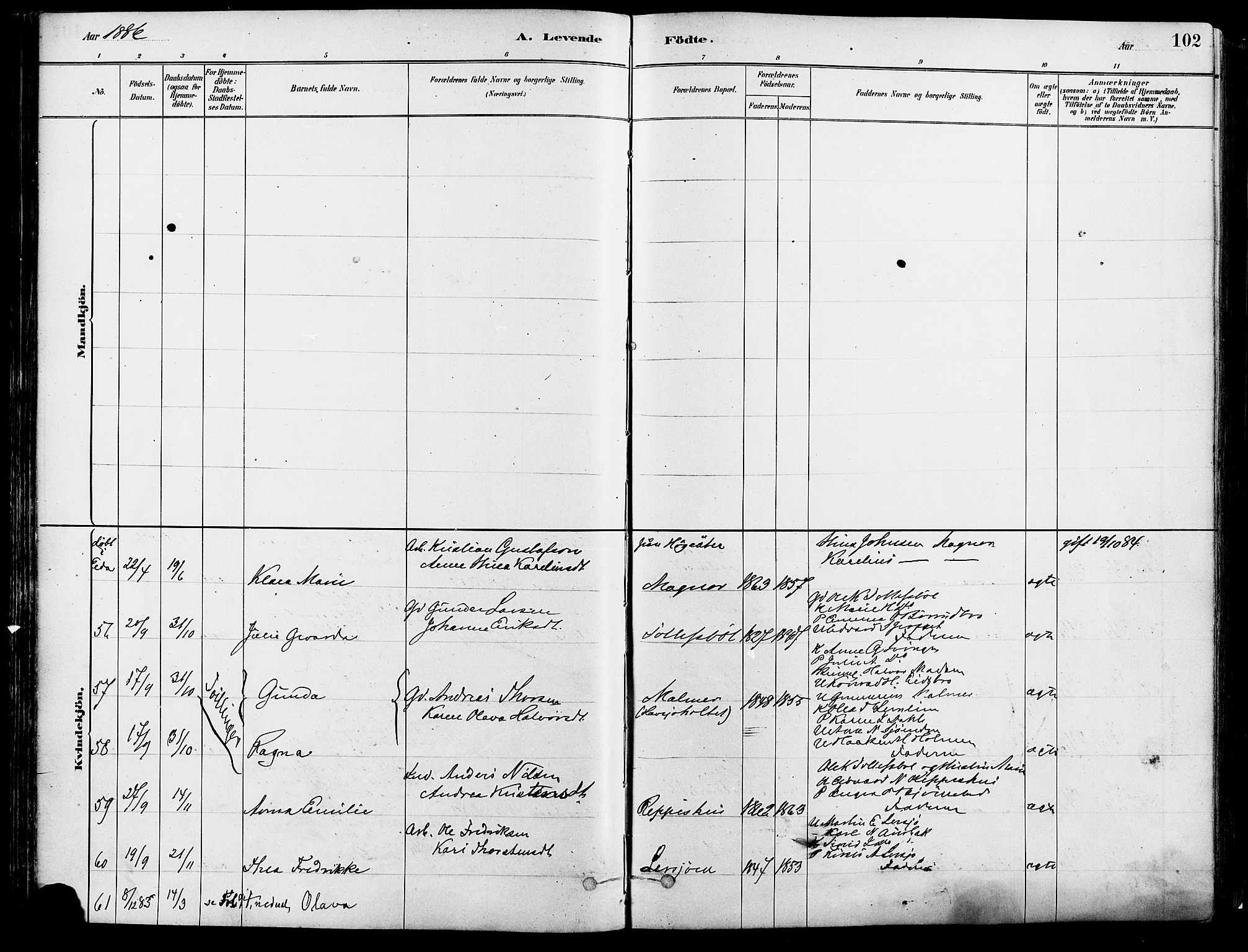 Eidskog prestekontor, AV/SAH-PREST-026/H/Ha/Haa/L0003: Ministerialbok nr. 3, 1879-1892, s. 102