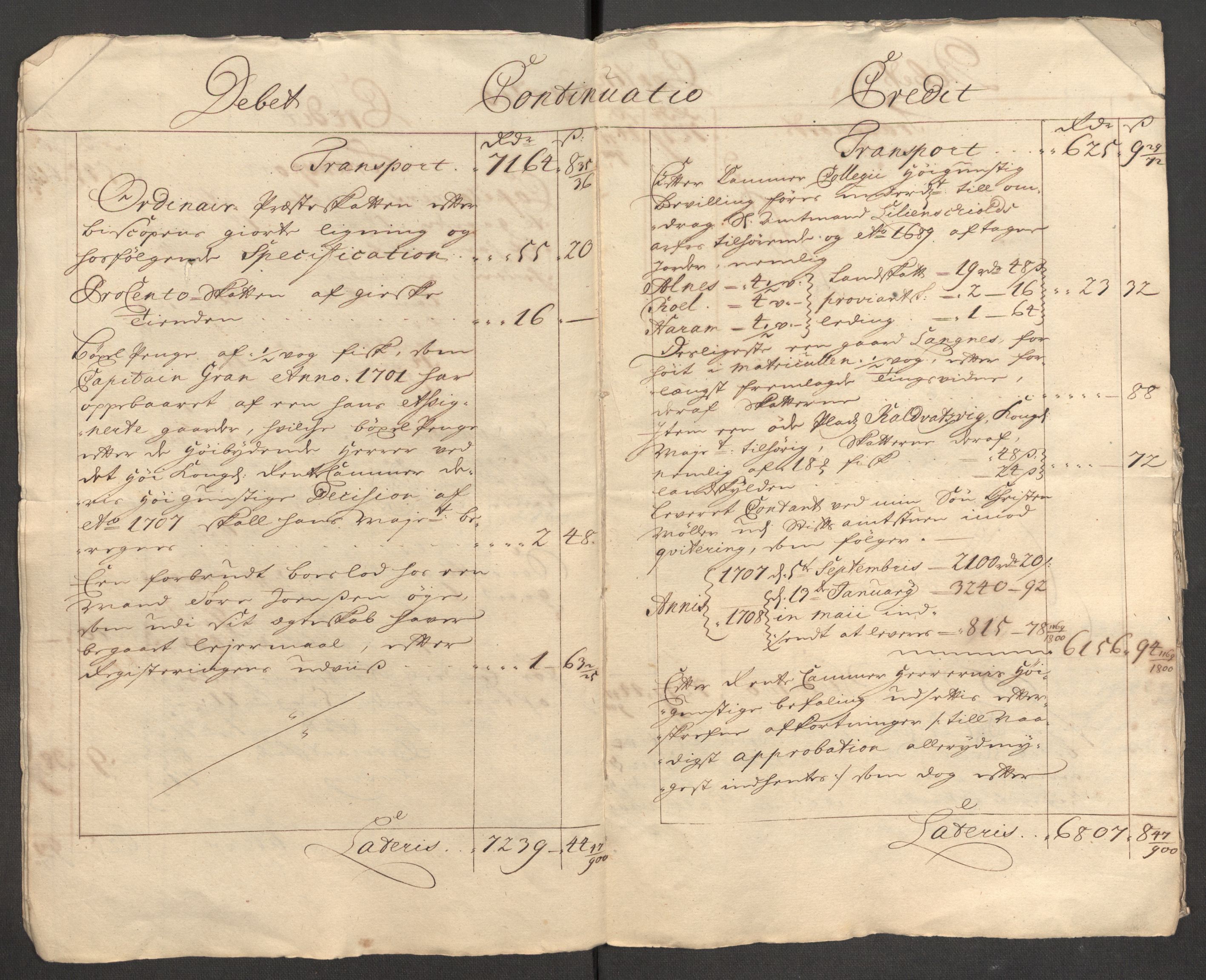 Rentekammeret inntil 1814, Reviderte regnskaper, Fogderegnskap, RA/EA-4092/R54/L3561: Fogderegnskap Sunnmøre, 1706-1707, s. 180