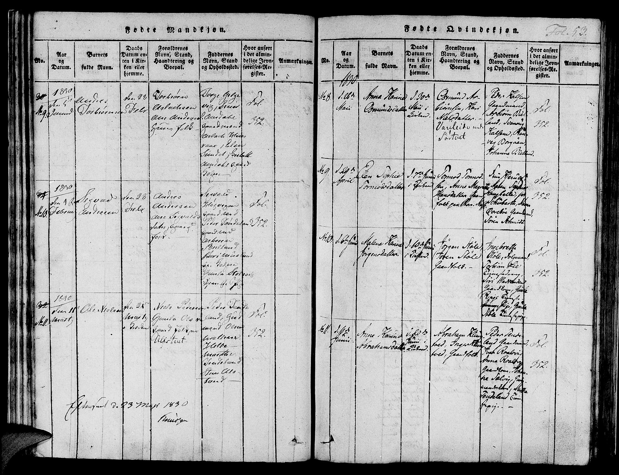 Nedstrand sokneprestkontor, SAST/A-101841/01/IV: Ministerialbok nr. A 6, 1816-1838, s. 53