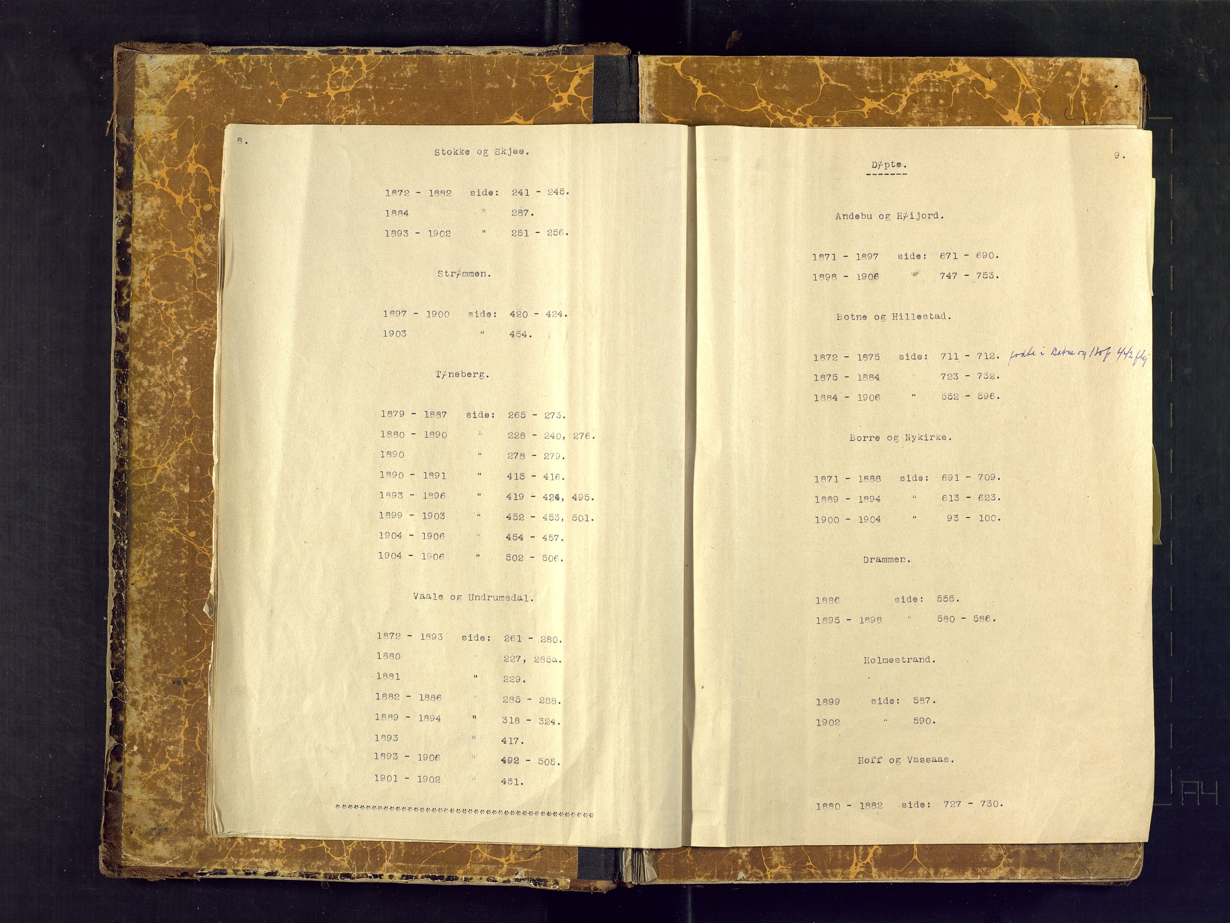 Den evangelisk lutherske frimenighet i Jarlsbergs grevskap med flere steder, AV/SAKO-P-1384/F/Fa/L0001: Dissenterprotokoll nr. Fa/L0001, 1872-1925