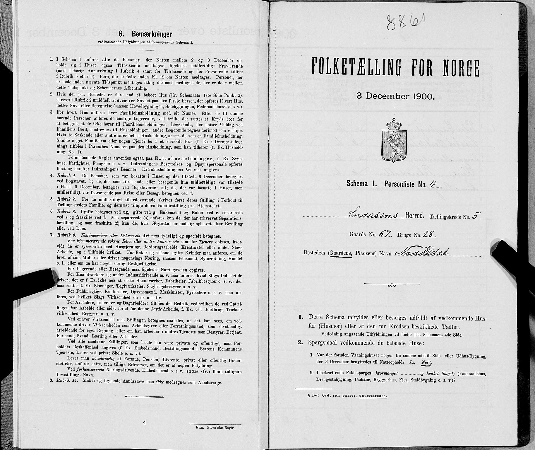 SAT, Folketelling 1900 for 1736 Snåsa herred, 1900, s. 1136