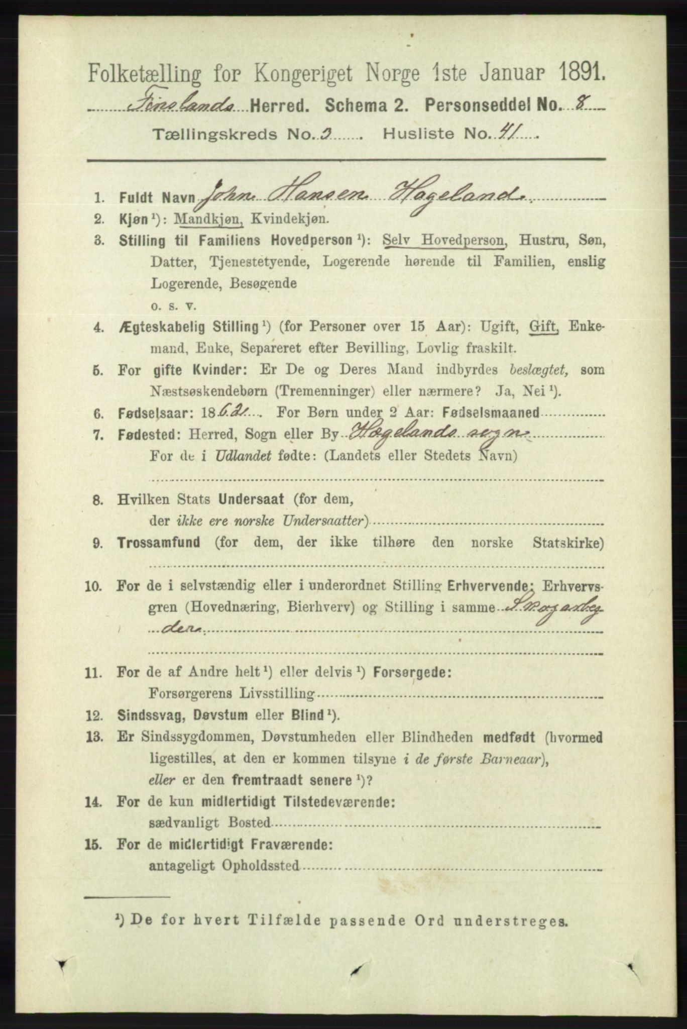 RA, Folketelling 1891 for 1023 Finsland herred, 1891, s. 981