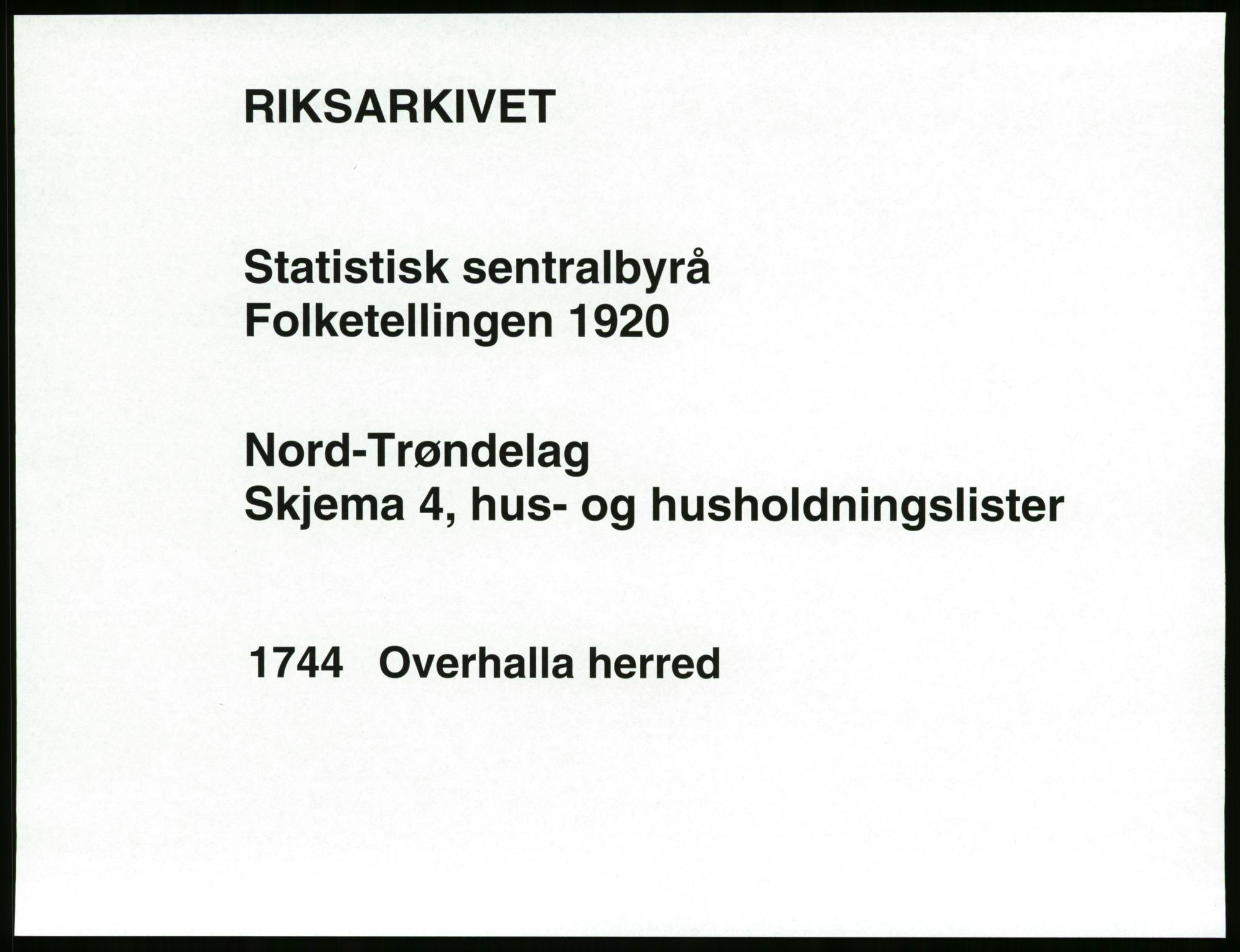 SAT, Folketelling 1920 for 1744 Overhalla herred, 1920, s. 32