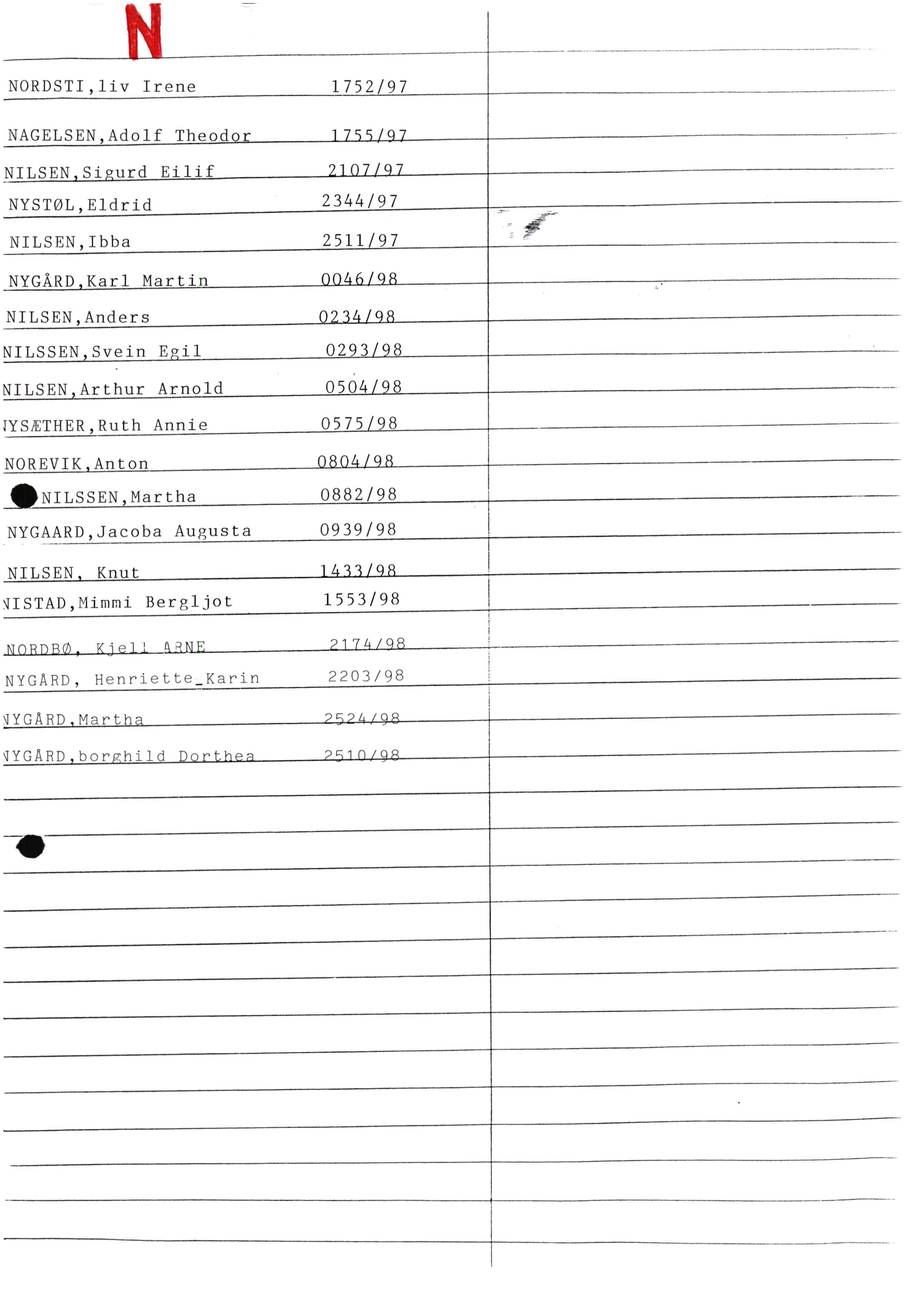 Lensmannen i Laksevåg, AV/SAB-A-33401/0006/L0017: Dødsfallprotokoll, 1997-1998, s. 222