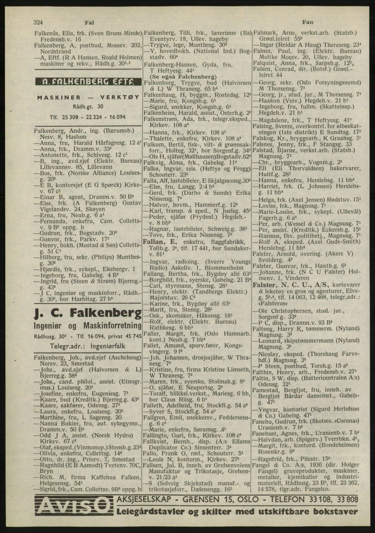 Kristiania/Oslo adressebok, PUBL/-, 1945, s. 320