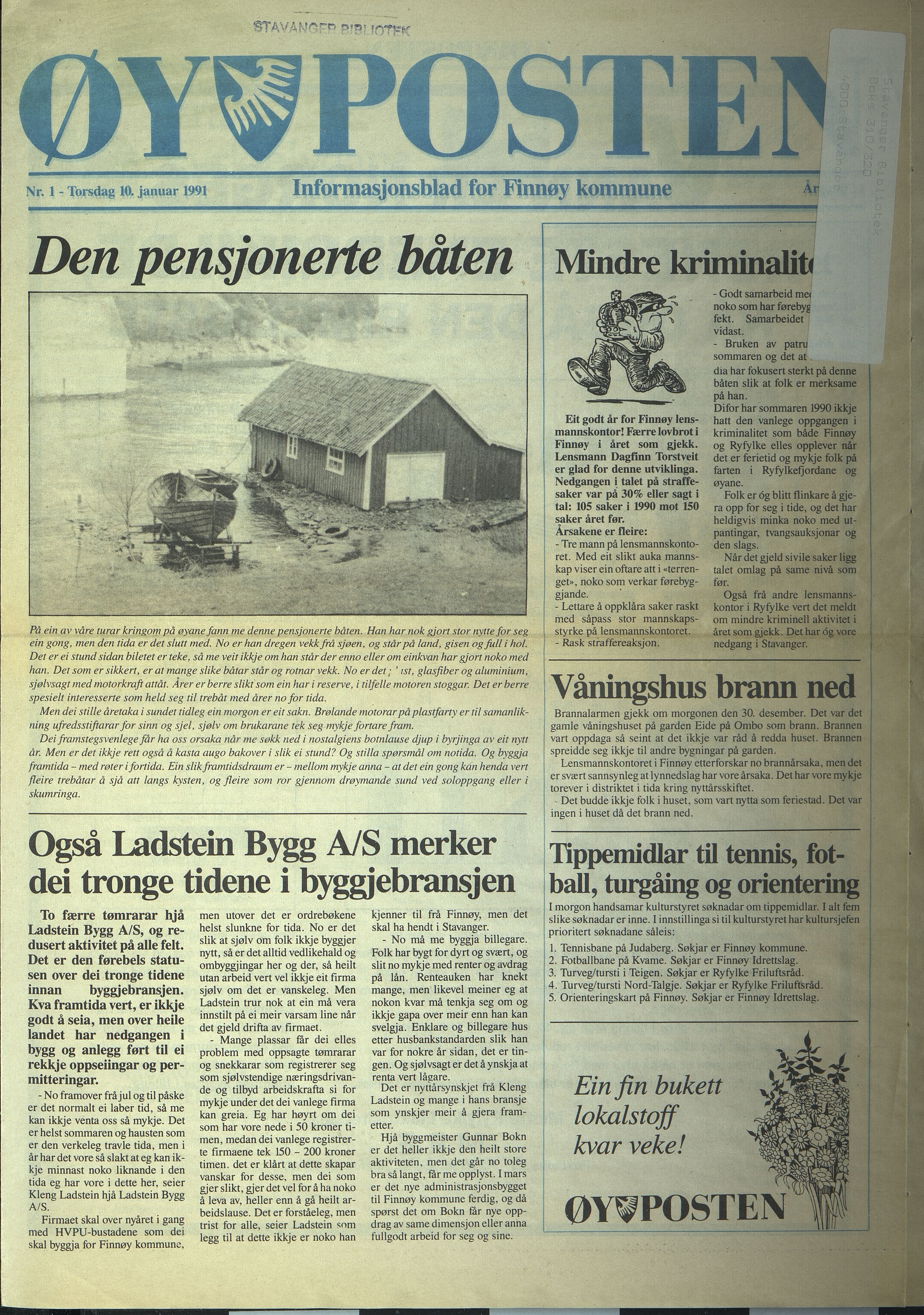 , Finnøy kommune, Øyposten, 1991, 1991