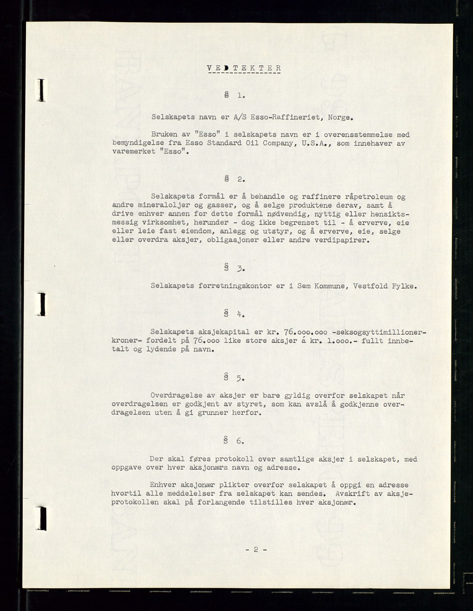 PA 1537 - A/S Essoraffineriet Norge, AV/SAST-A-101957/A/Aa/L0001/0002: Styremøter / Shareholder meetings, board meetings, by laws (vedtekter), 1957-1960, s. 195