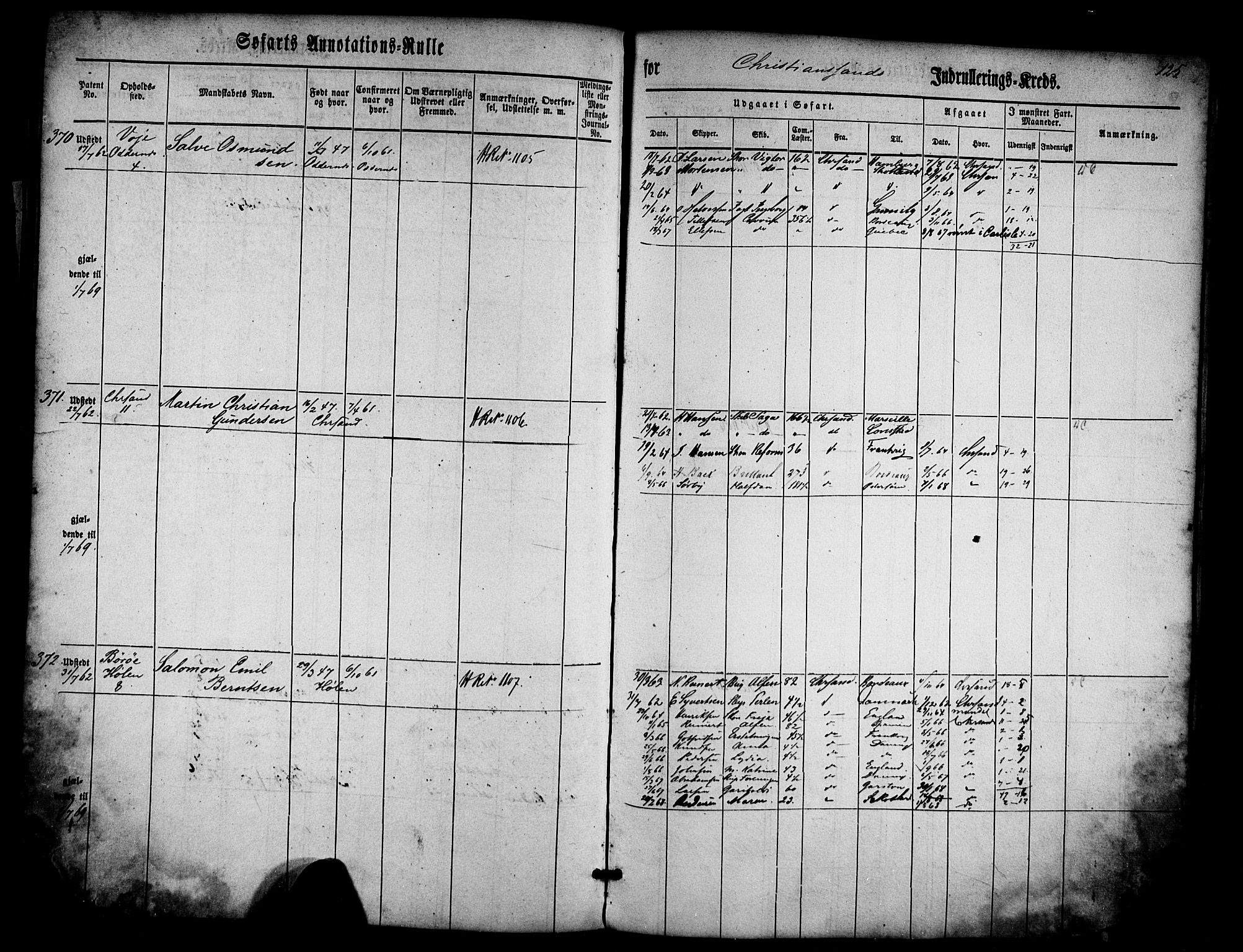 Kristiansand mønstringskrets, AV/SAK-2031-0015/F/Fa/L0012: Annotasjonsrulle nr 1-507b med register, X-5, 1860-1908, s. 146