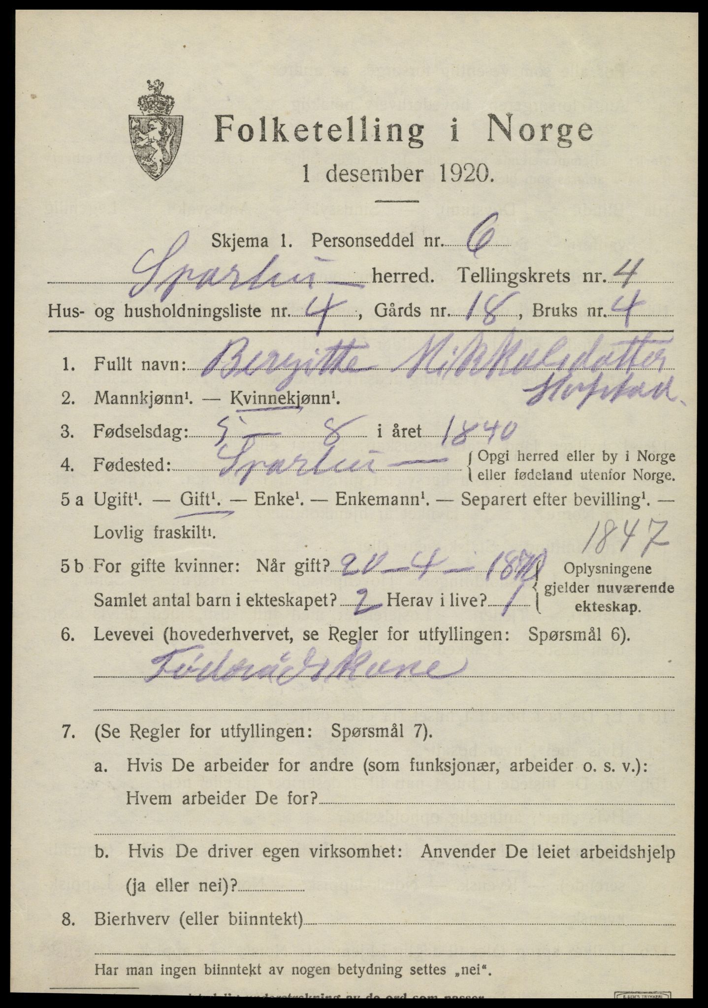 SAT, Folketelling 1920 for 1731 Sparbu herred, 1920, s. 5215