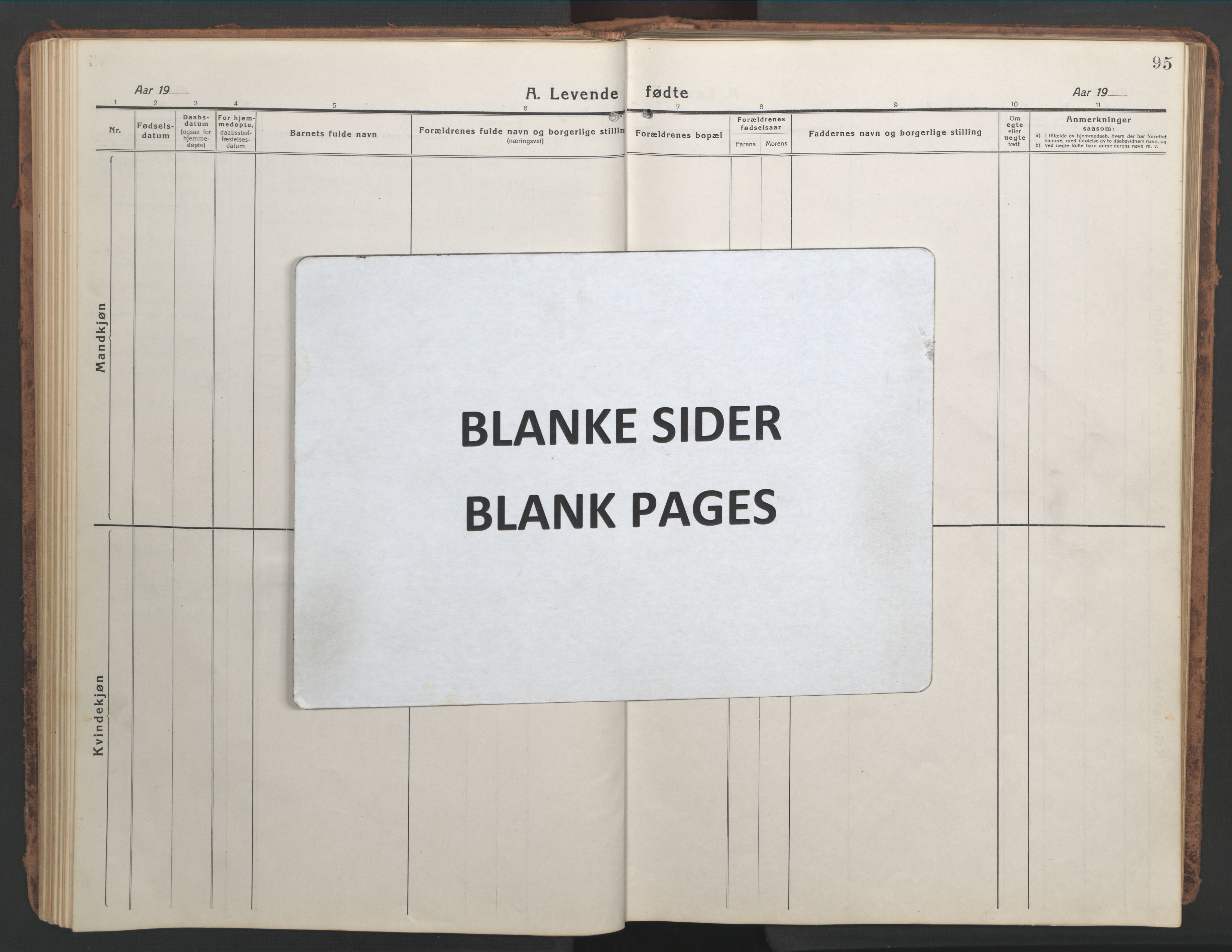 Ministerialprotokoller, klokkerbøker og fødselsregistre - Nordland, AV/SAT-A-1459/819/L0278: Klokkerbok nr. 819C04, 1917-1967, s. 95