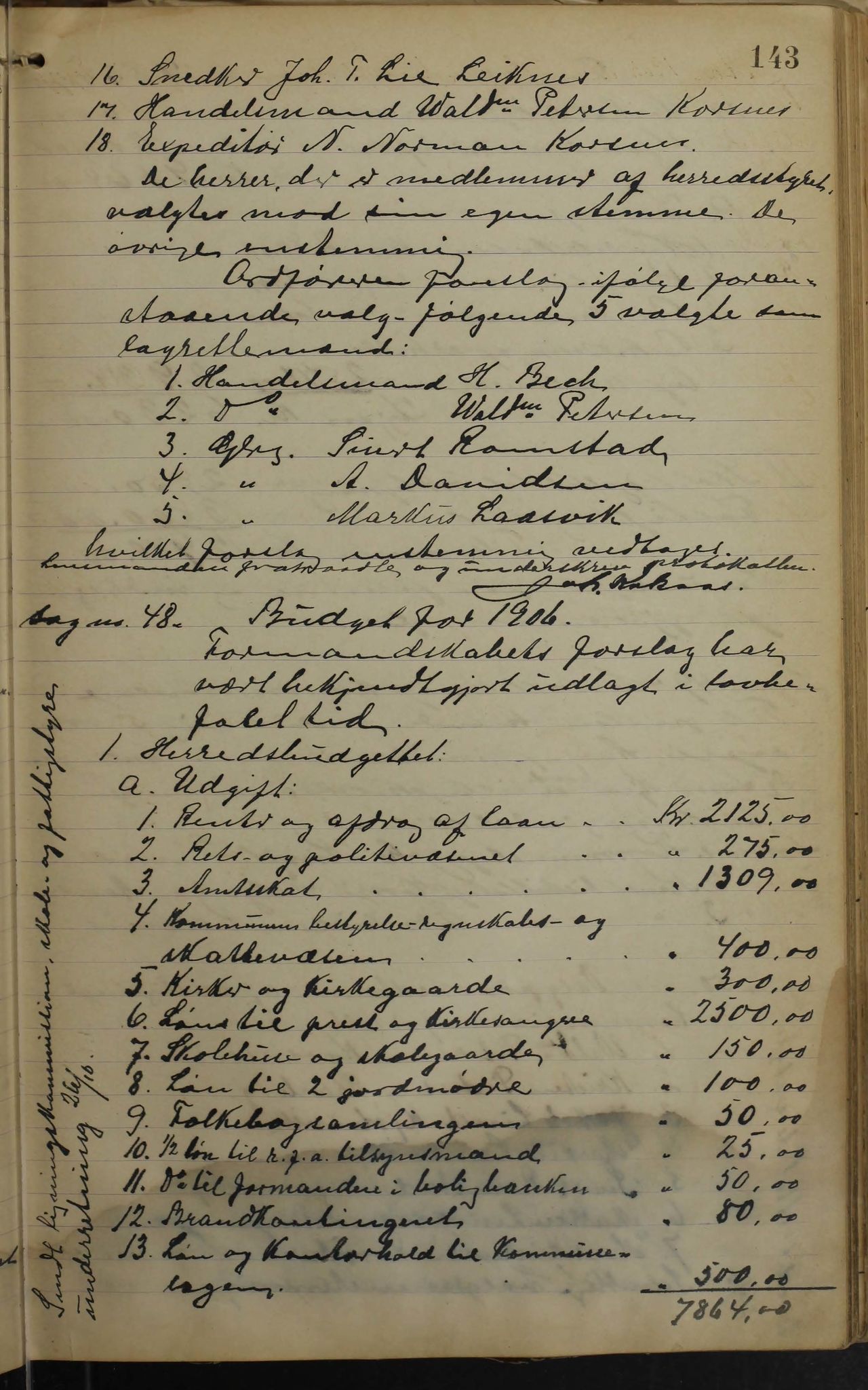 Tysfjord kommune. Formannskapet, AIN/K-18500.150/100/L0002: Forhandlingsprotokoll for Tysfjordens formandskap, 1895-1912